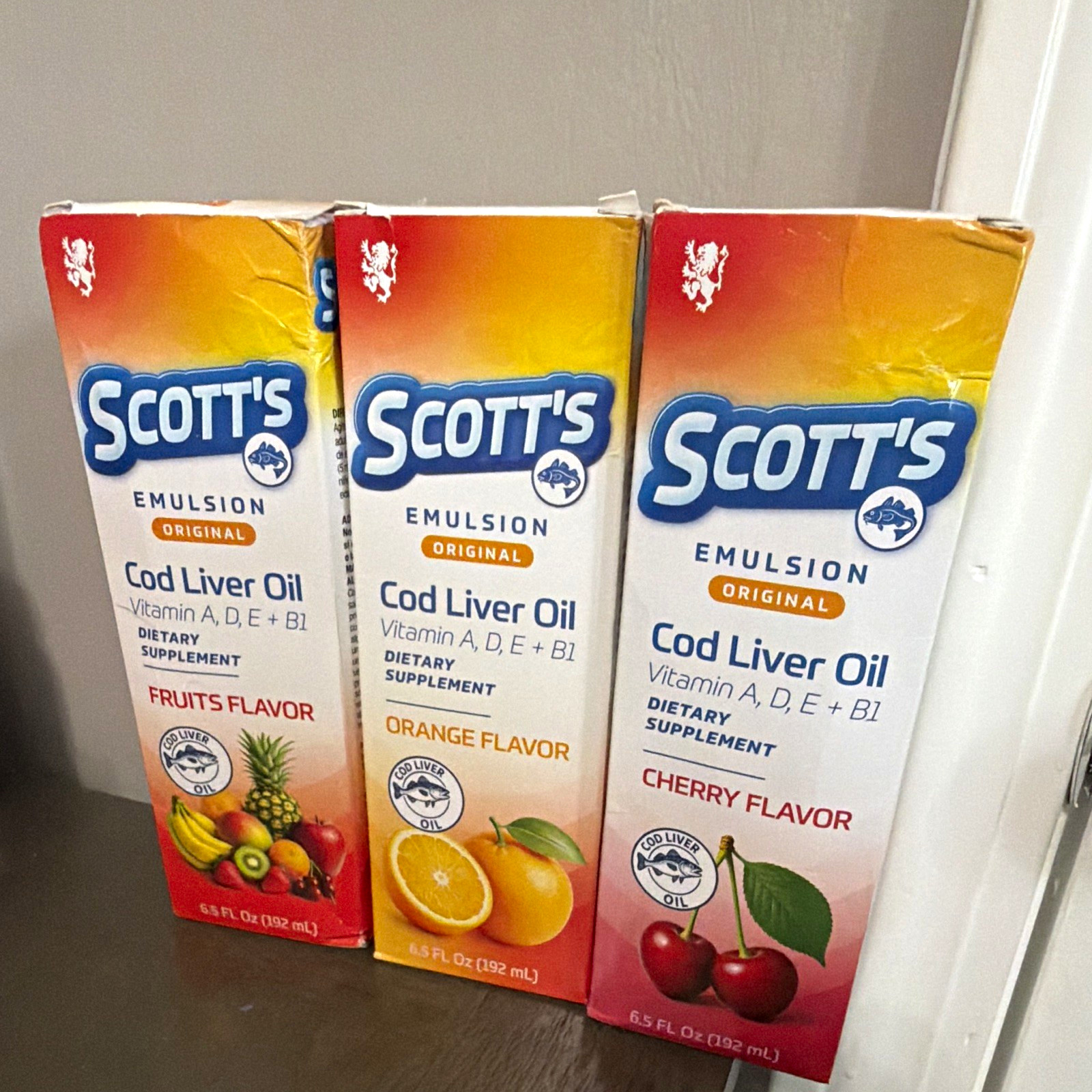 Scott’s Emulsion Cod Liver Oil Liquid Vitamins A D E B1 Assorted 6.5 fl oz