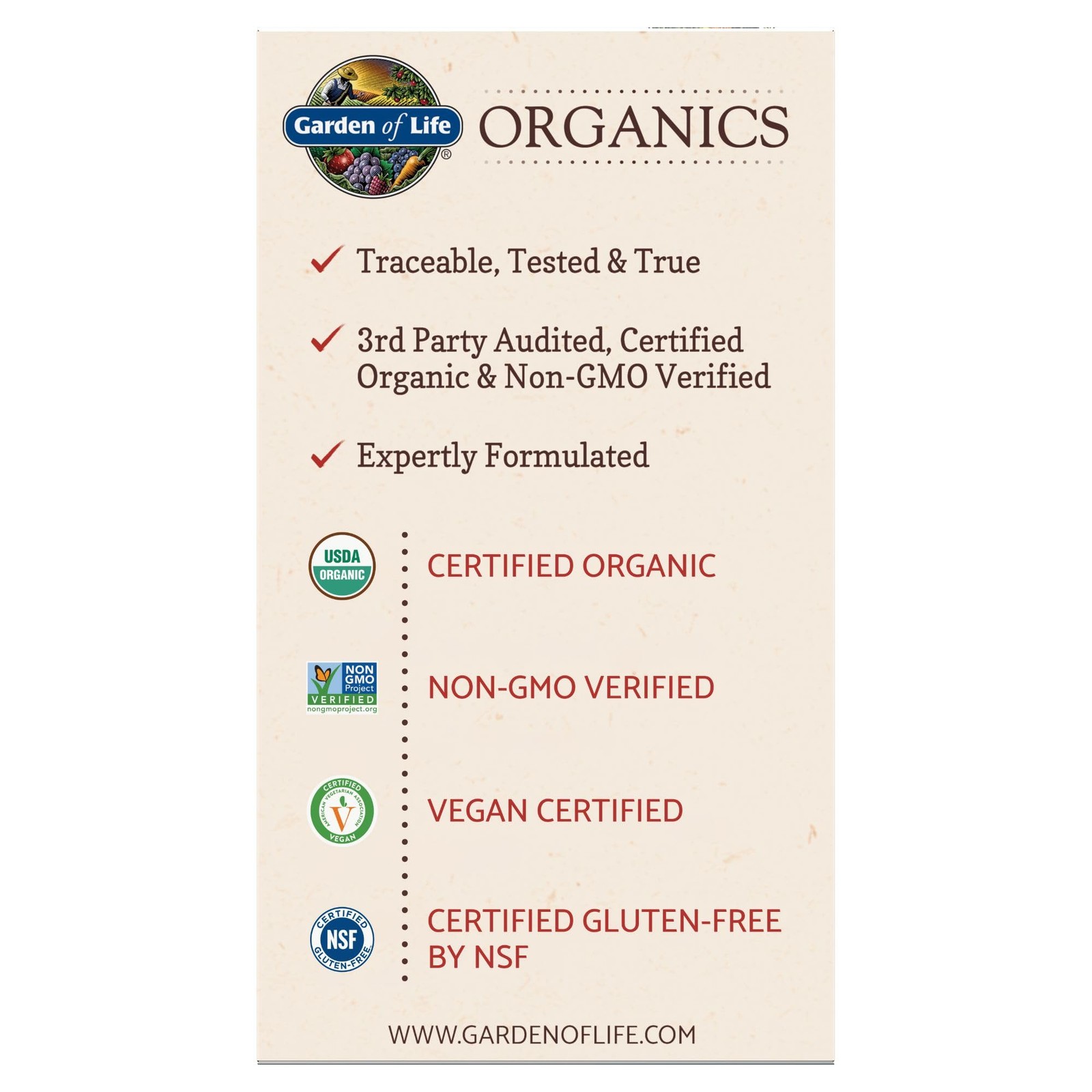 Garden of Life Organic Ashwagandha Supplement 60 Count (Pack 1), No Color