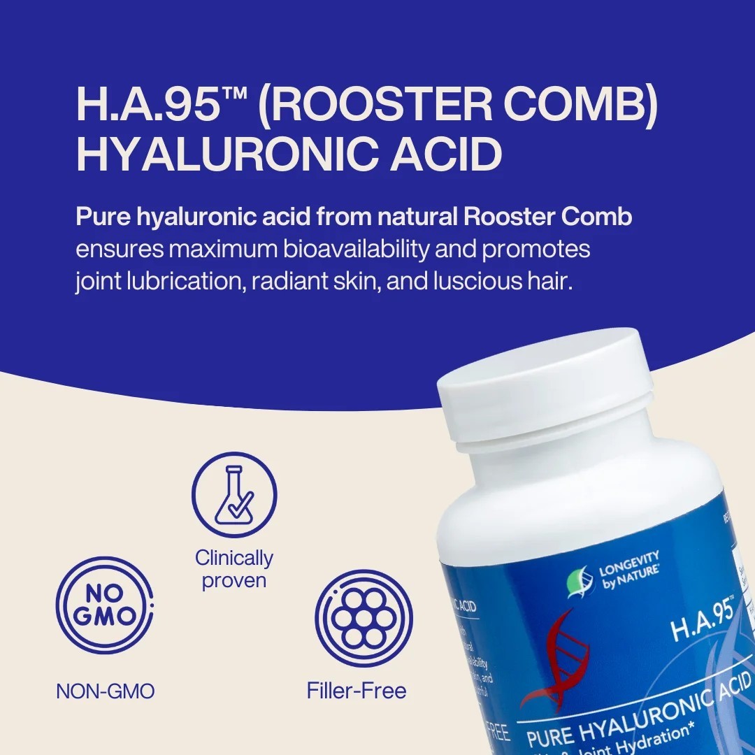 Longevity by Nature H.A.95 Hyaluronic Acid Supplement– 60 Capsules