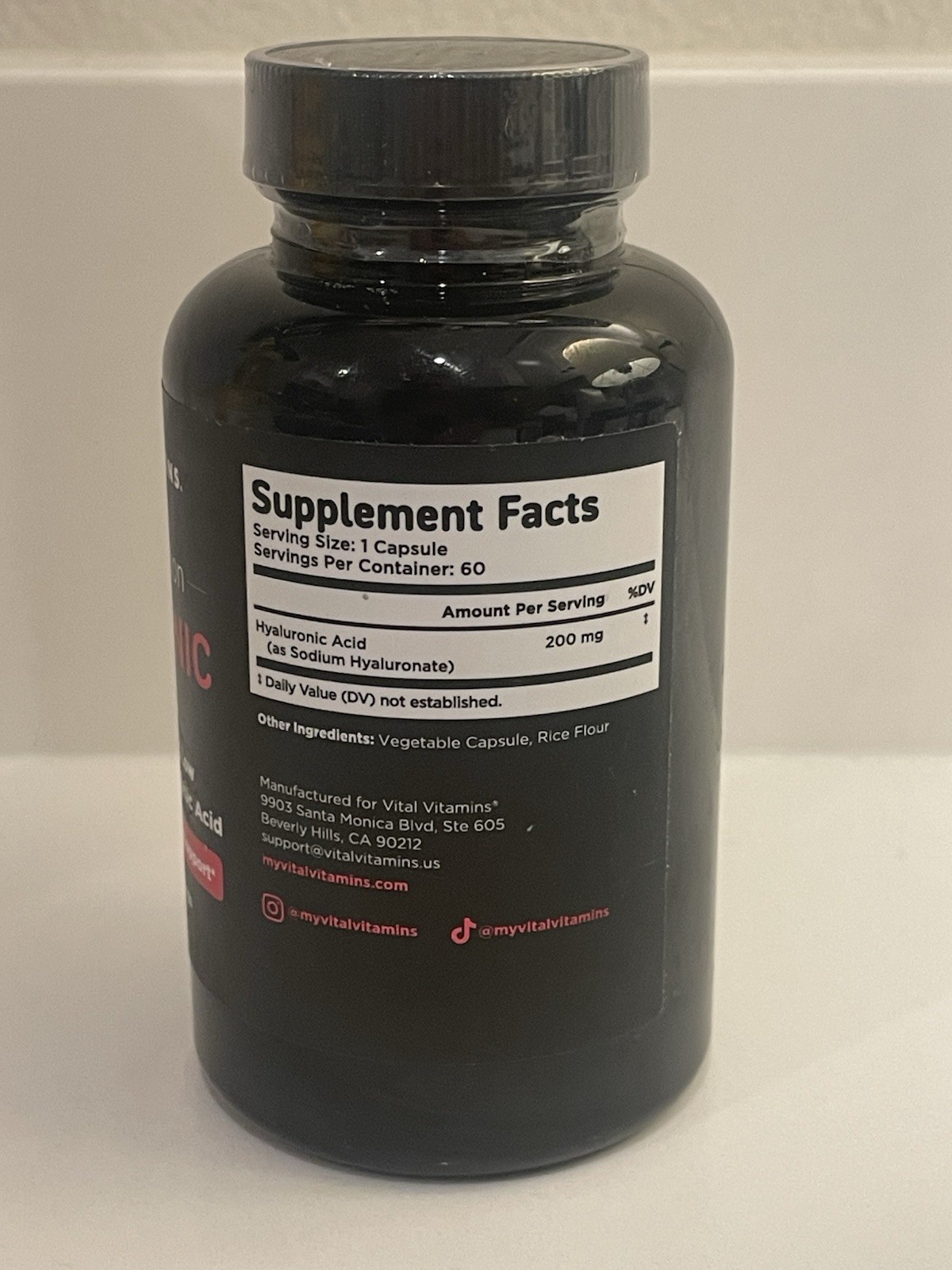 Hyaluronic Acid 200mg, Low Molecular Weight 60 Capsules New/Sealed – Made In USA