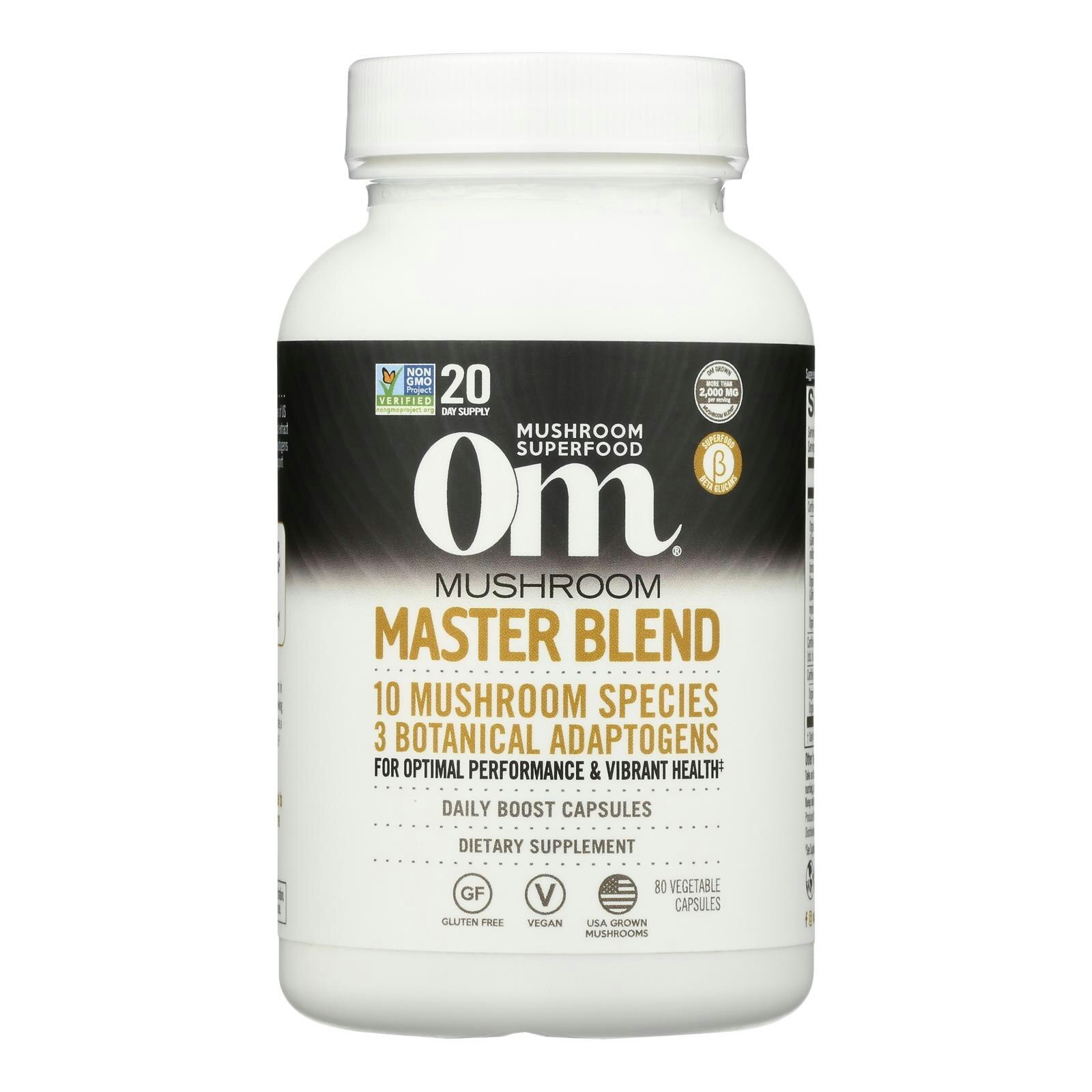 Om – Mushroom Superfood Master Blend – 80 Count (Pack of 3)