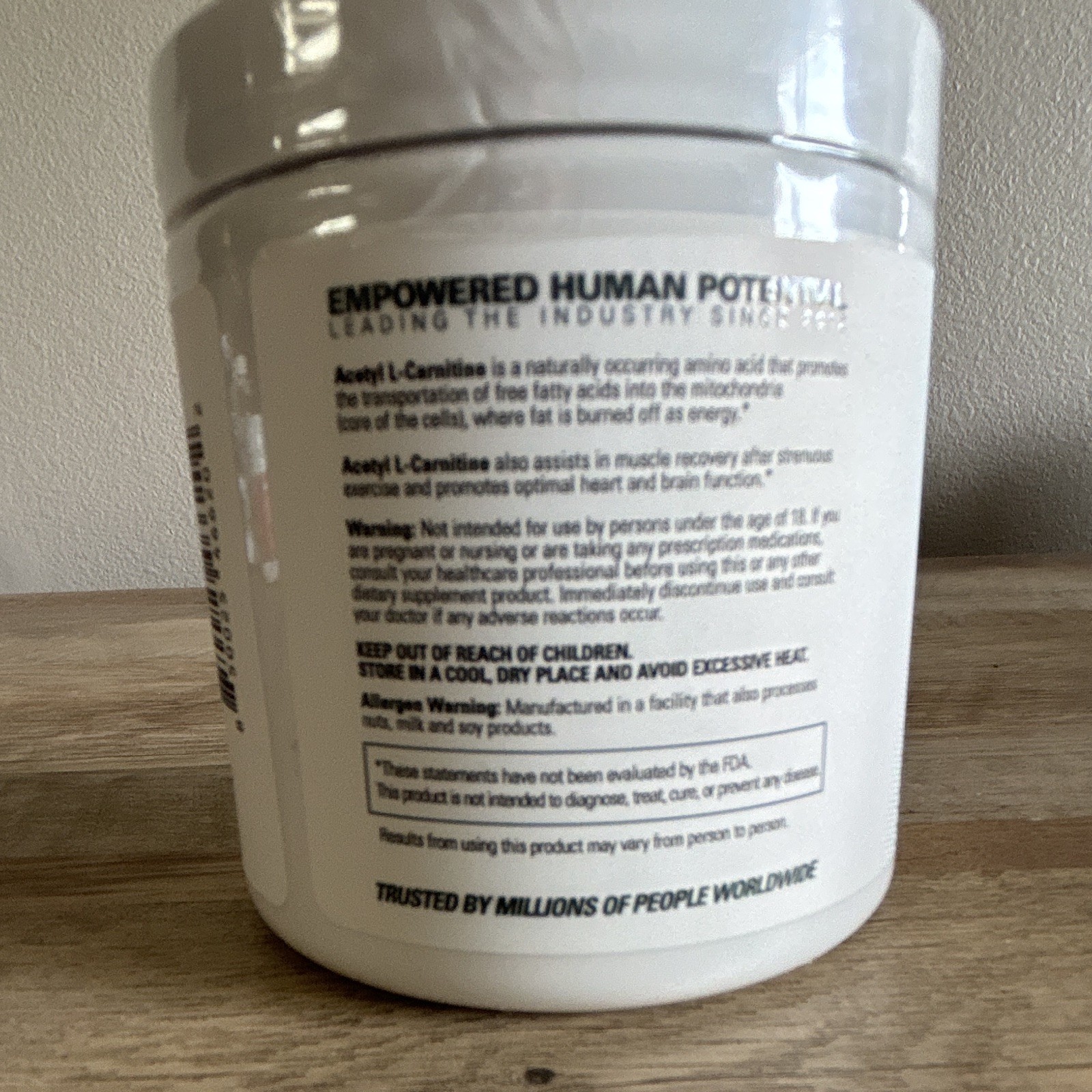 EHPlabs Acetyl L-Carnitine HCl Powder 1000mg Unflavored Lab Tested 3.5oz