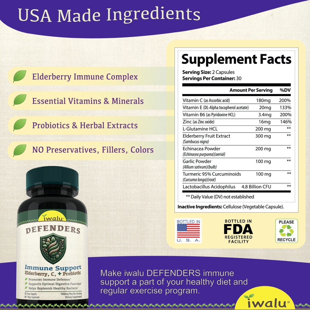 Zinc Supplement – Daily Zinc Oxide, Vitamin C For Immune Support + Skin Health