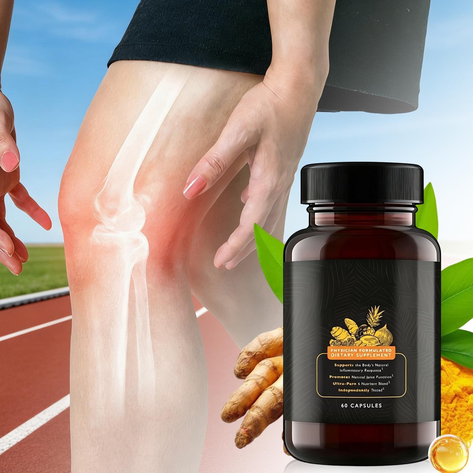 (Pack of 3) UpWellness Golden Revive + Joint Support Supplement 180 Counts