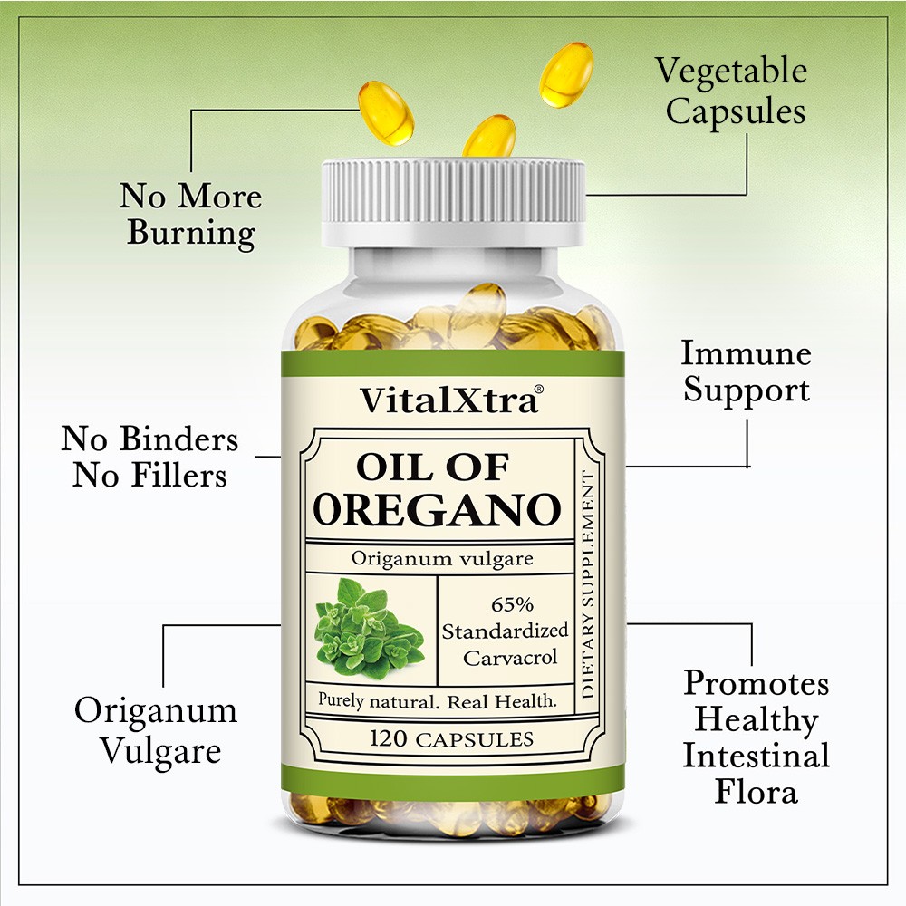 65rvacrol Oregano Oil 30~120CTSupport Intestinal Flora,Heart&Overall Wellness