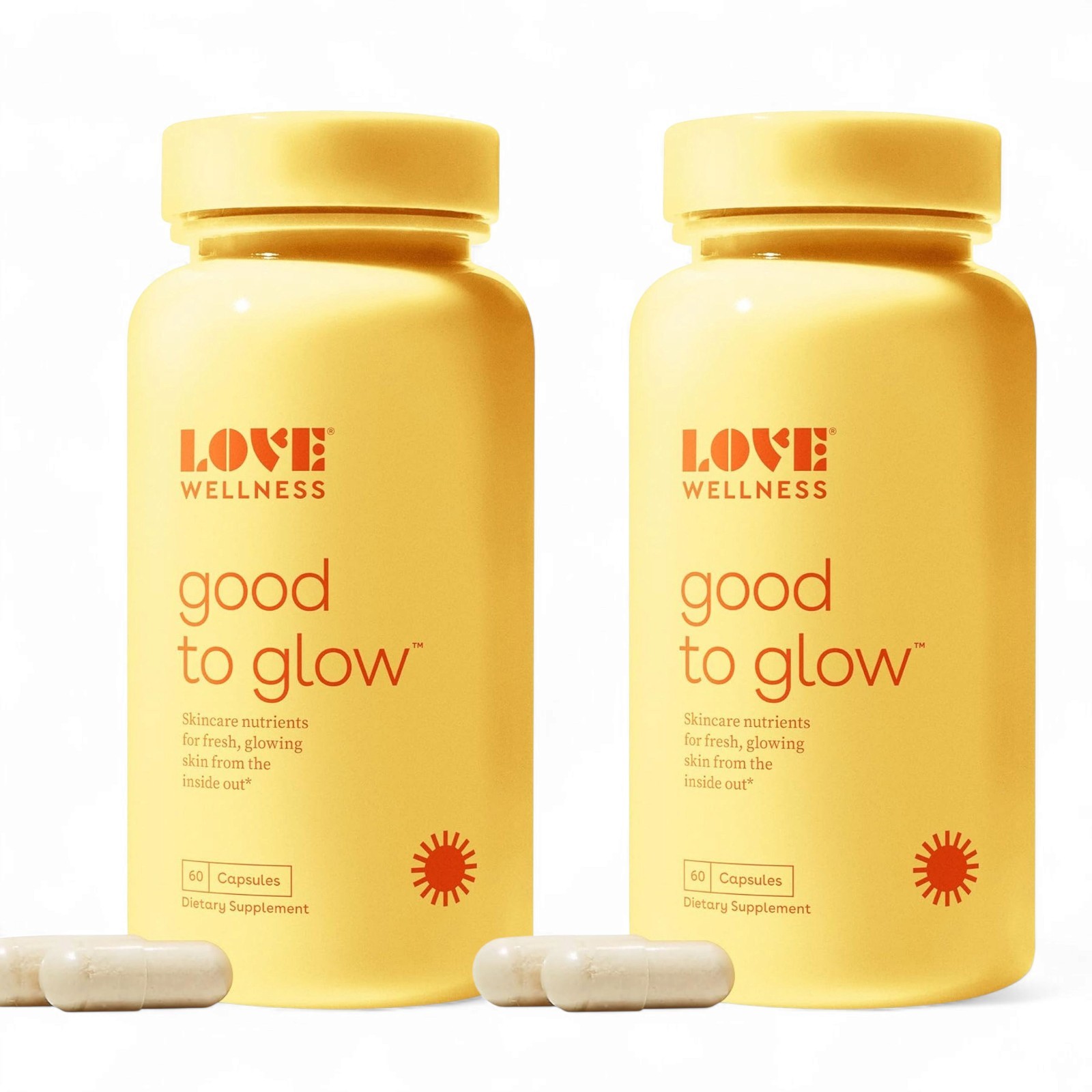 Love Wellness Good To Glow, 60 Caps (2 SET) Exp 5/27 Previous Packaging