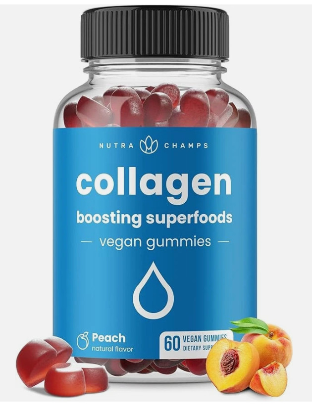 NutraChamps Collagen Boosting Gummies Vegan Peach 60 Count