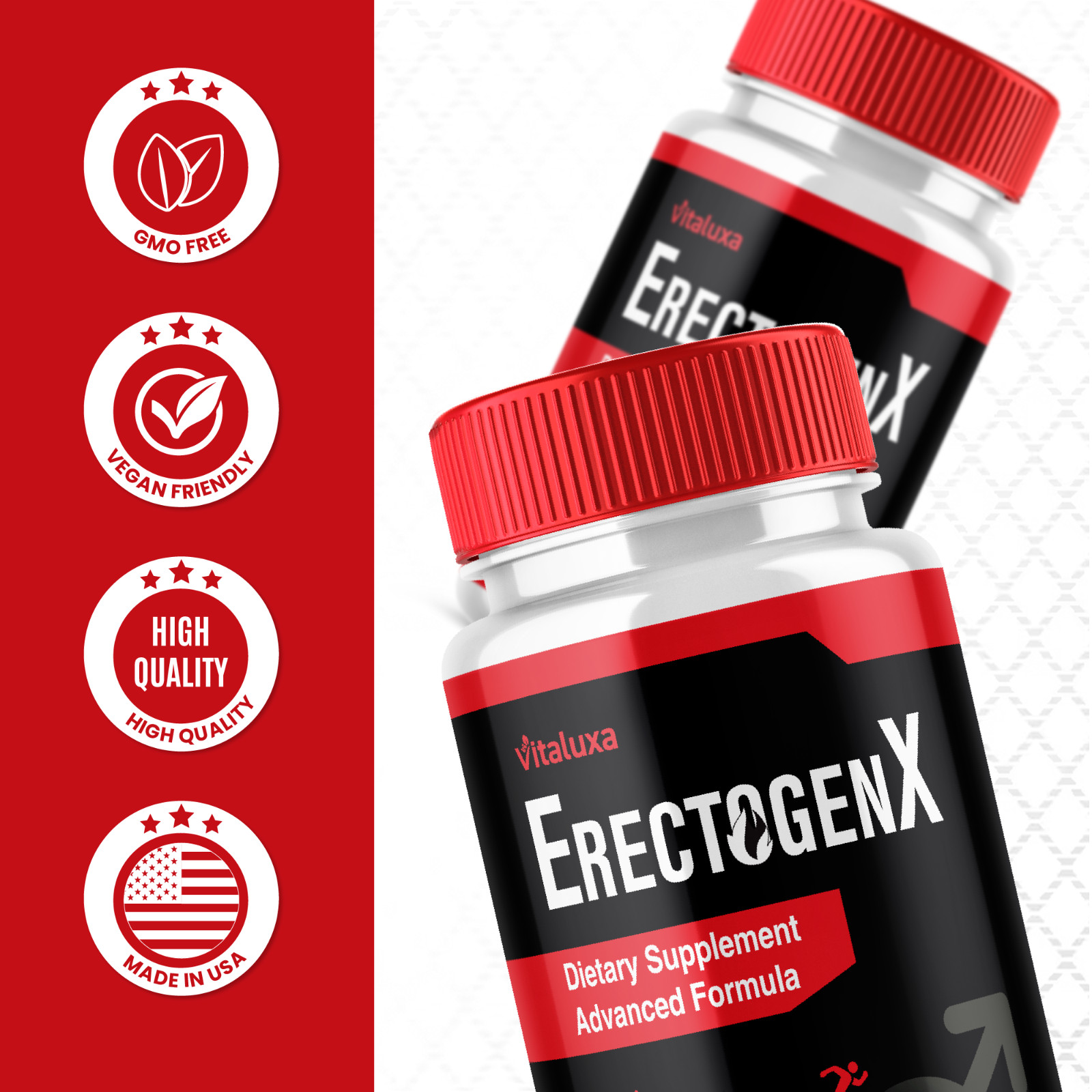 (2 Pack) ErectogenX for Men, Erectogen X Male Performance Support (120 Capsules)