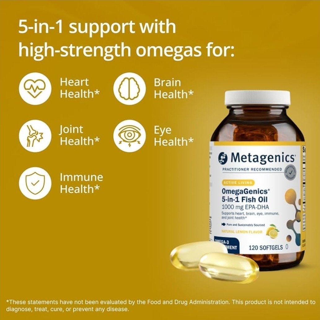 Metagenics OmegaGenics Fish Oil 1000mg Natural Lemon 60 Exp 03/2028