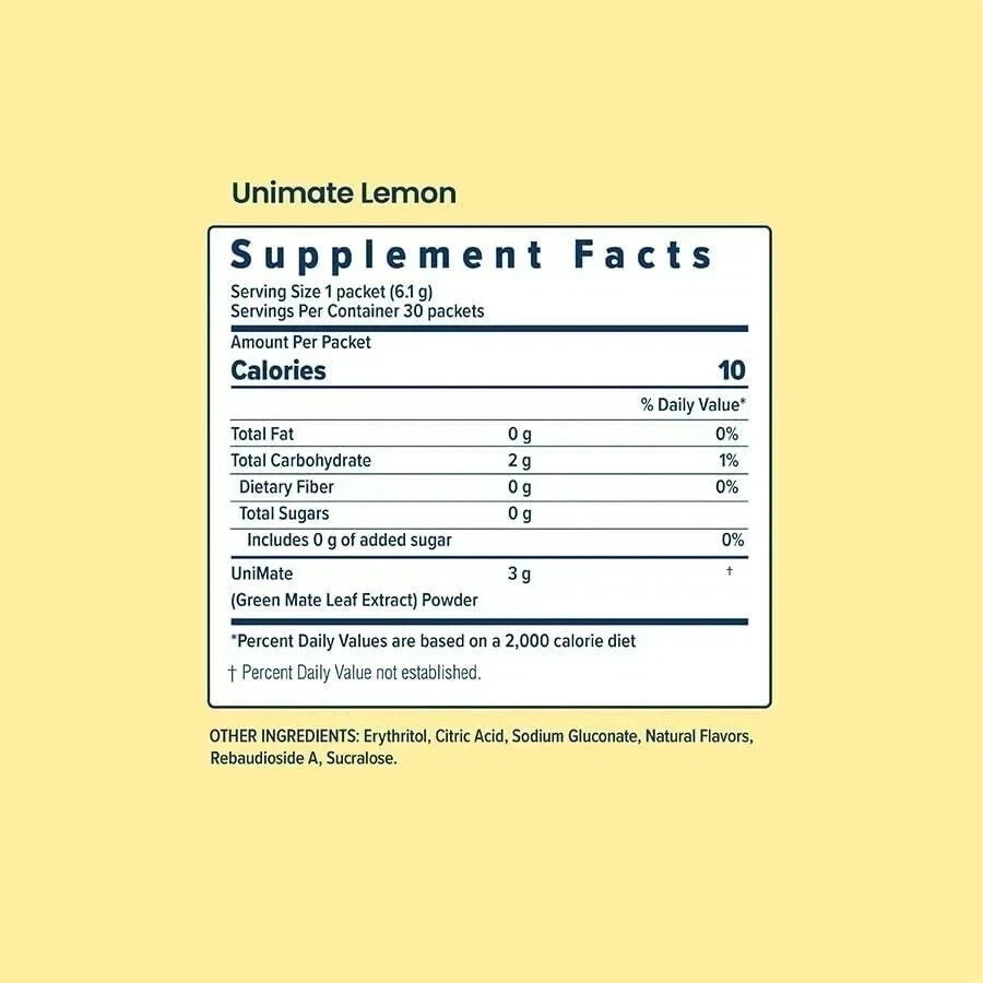 Unicity Unimate Lemon Flavor Packs – 30 Counts – Exp 08/2028 Free Shipping