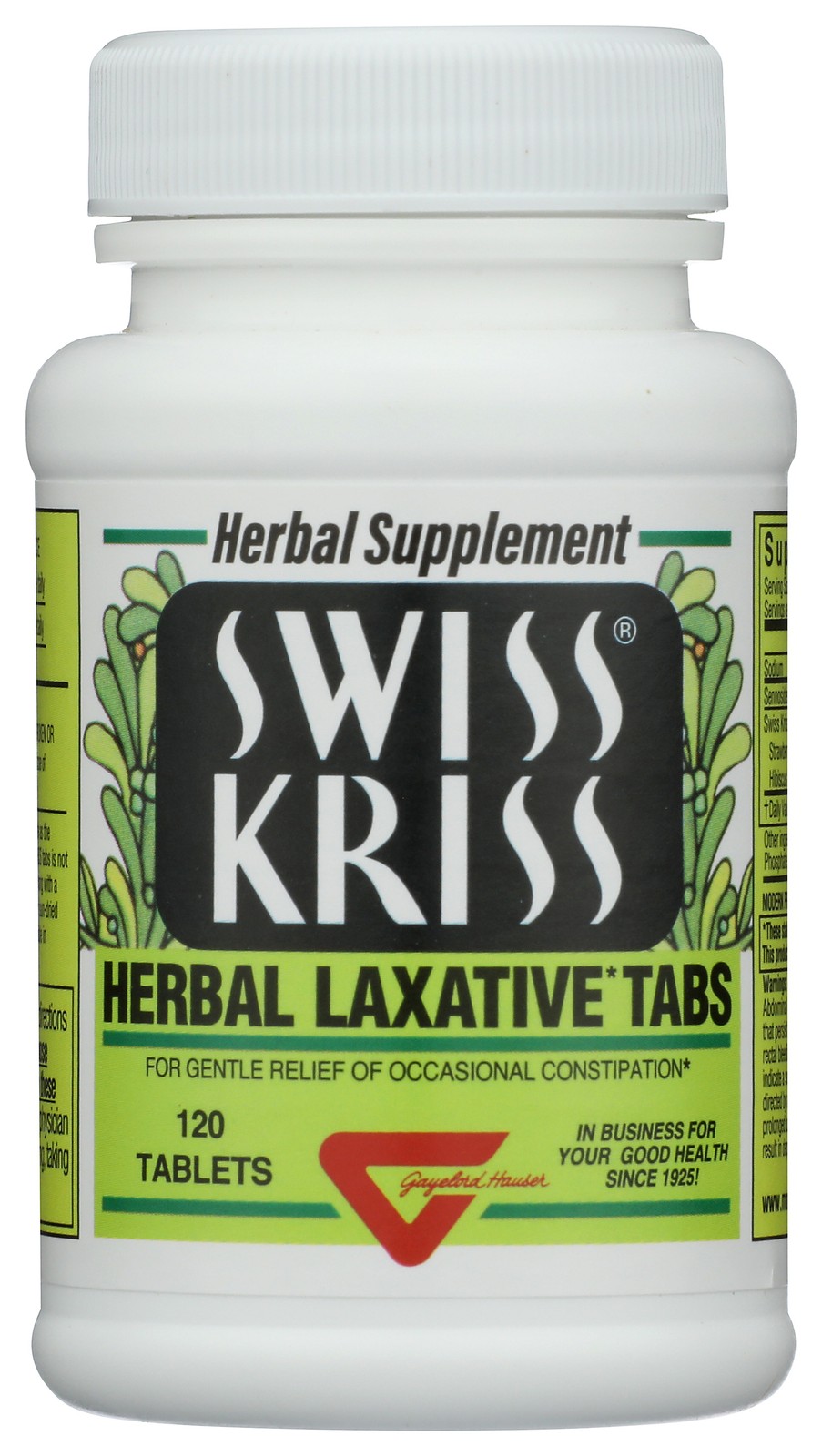 Swiss Kriss Herbal Laxative Tabs 120 Ct For Occasional Constipation 3 Pack