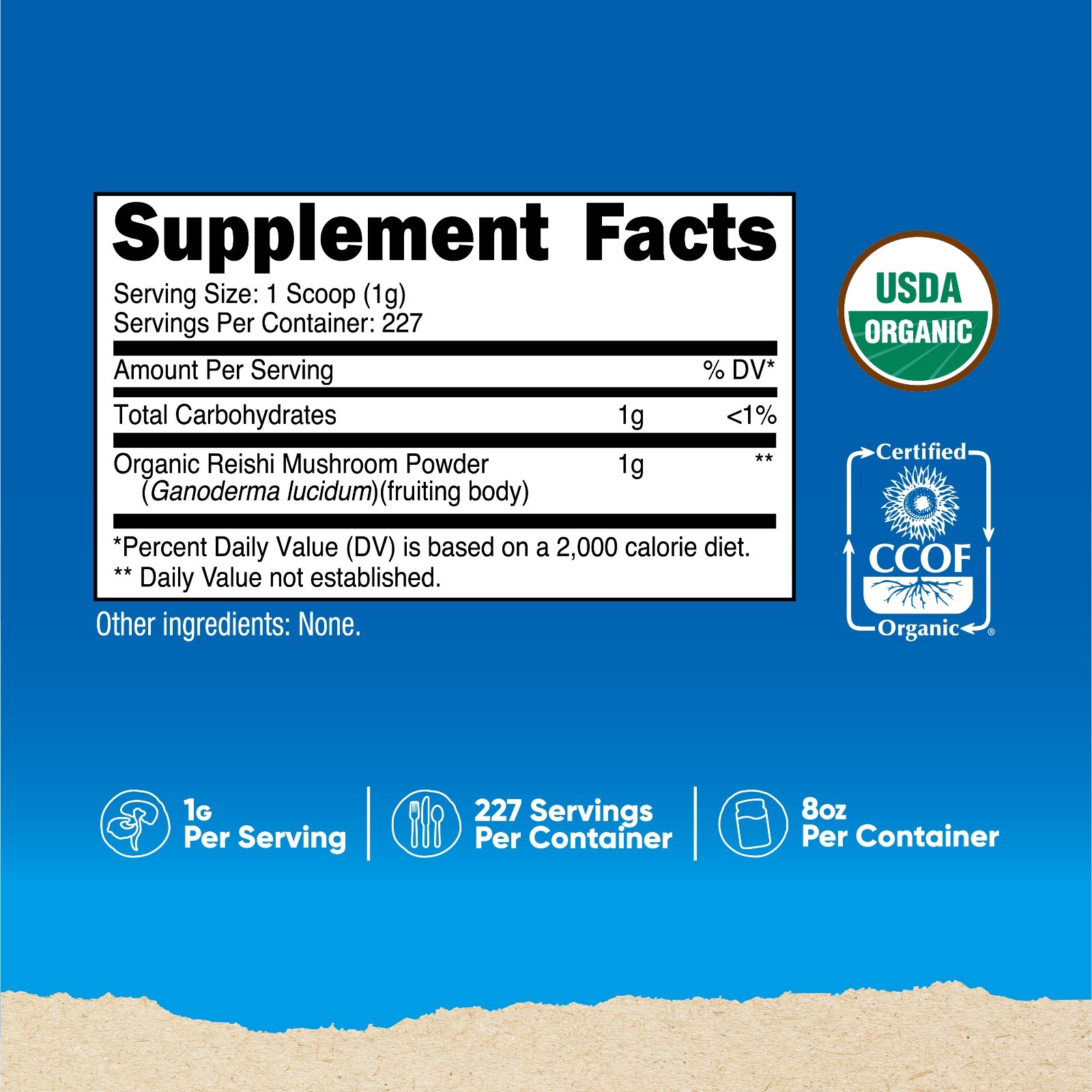Nutricost Organic Reishi Mushroom Powder 8oz (0.5LB) – Non-GMO & Gluten Free