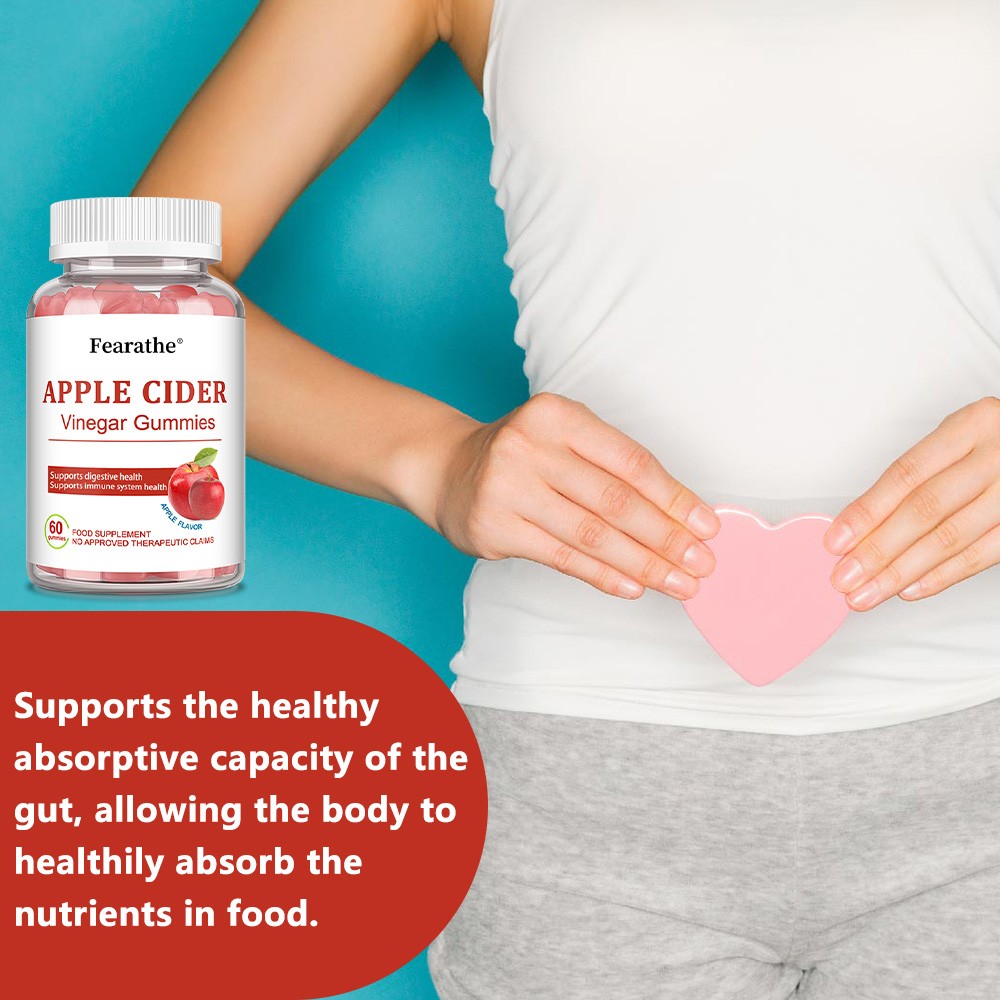 Apple Cider Vinegar Gummy Supplement Apple Flavor 60 Gummies Easy to Swallow