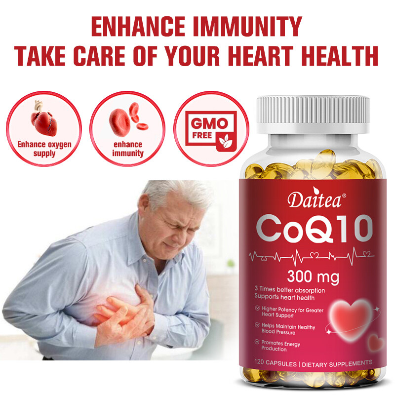 Coenzyme Q10 300mg Softgel Support Antioxidant Heart Health 120 Caps Non GMO