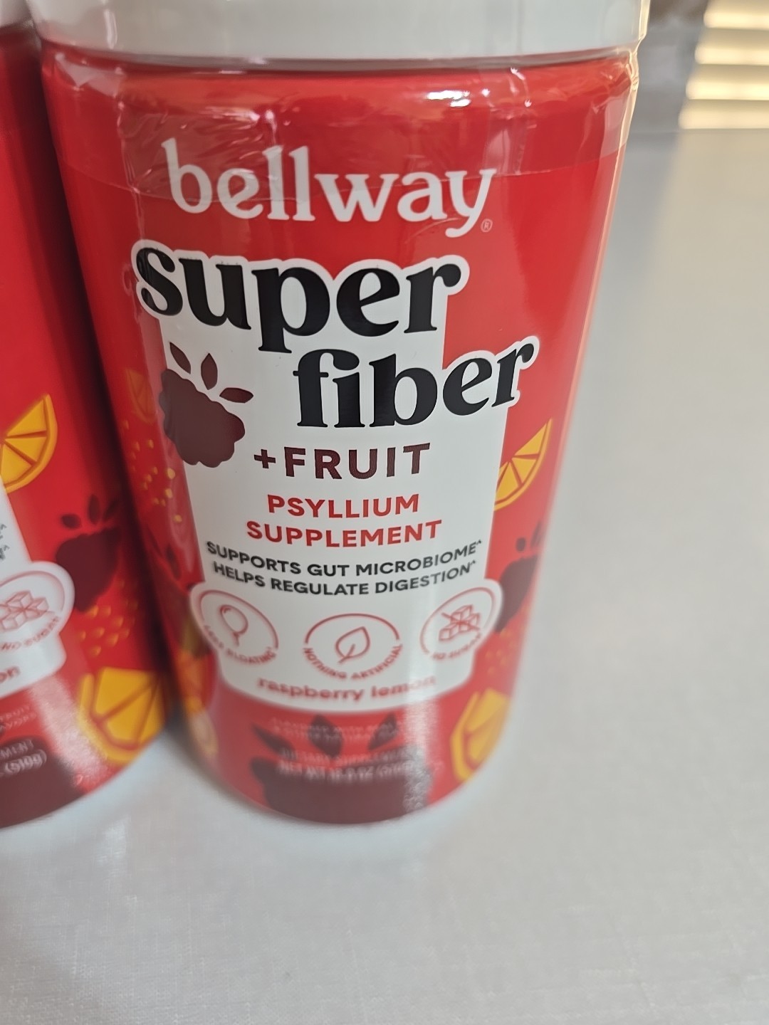 Bellway Super Fiber + Fruit Psyllium Husk Raspberry Lemon 36oz 18 x2