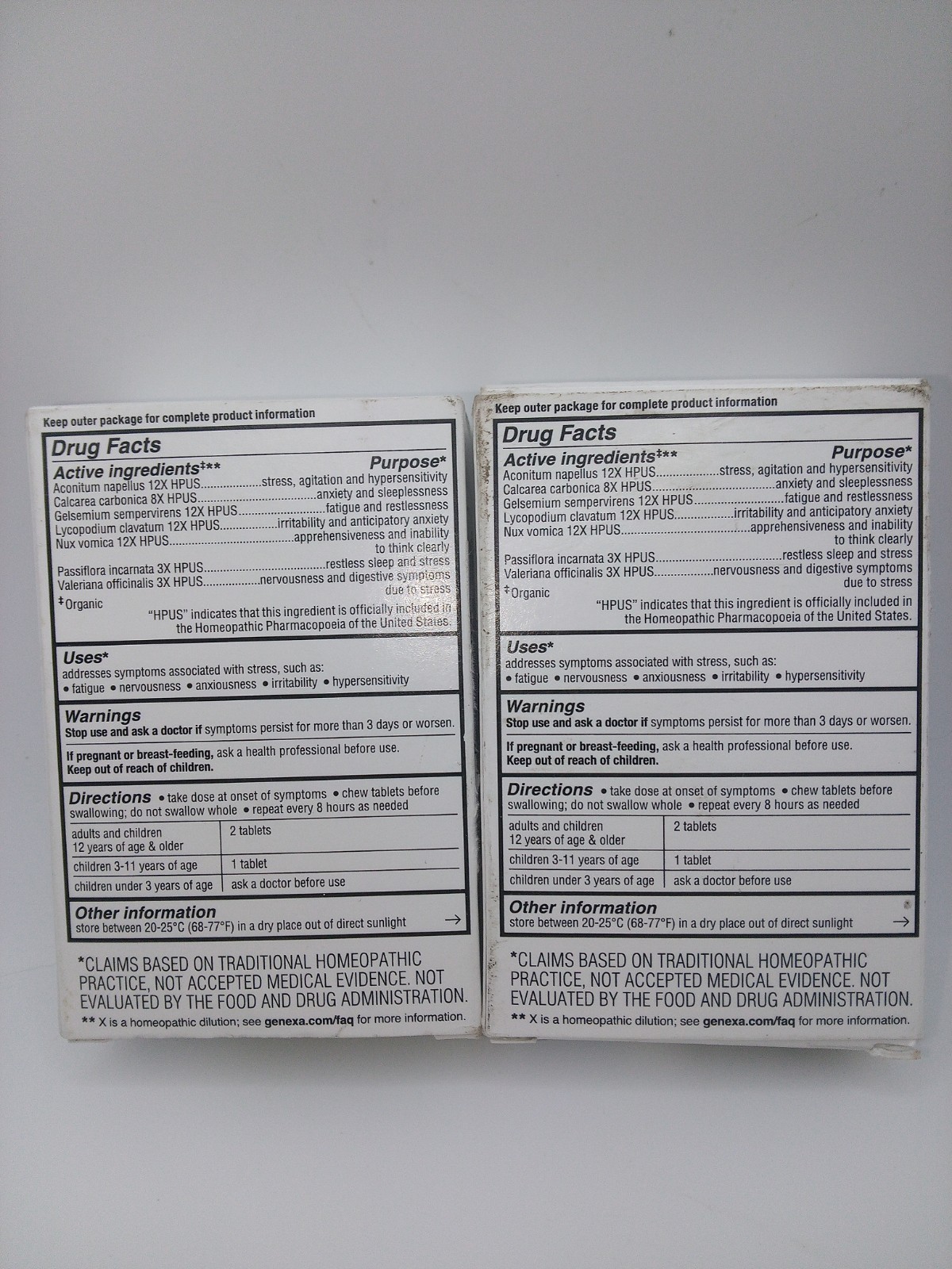 Genexa Stress Homeopathic Supplement 60 Chewable Tablets per Bottle (2 Pack)