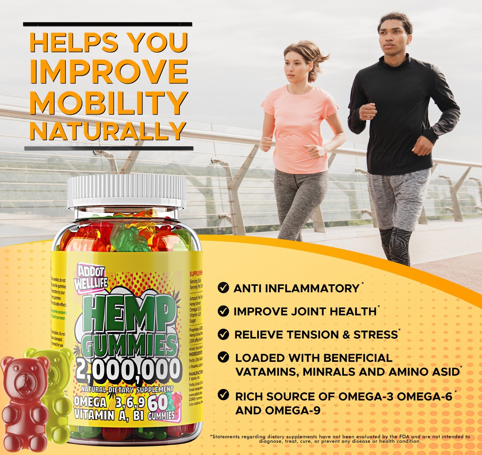 Natural Vegan Gummies – Pain Relief, Stress & Anxiety Support, Sleep Aid