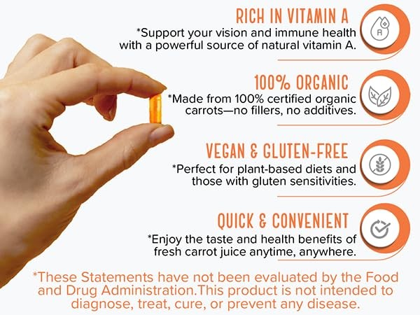 Strong Organics Carrot Juice Powder Caps – USA 120 Count (Pack of 1), 1