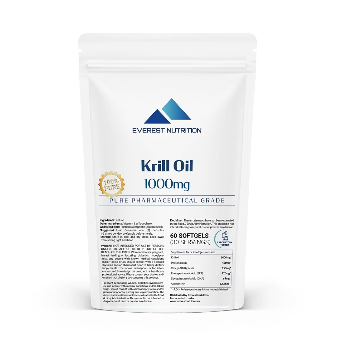 Antarctic Krill Oil 1000mg Softgels Anti Aging Immune Support Better Memory