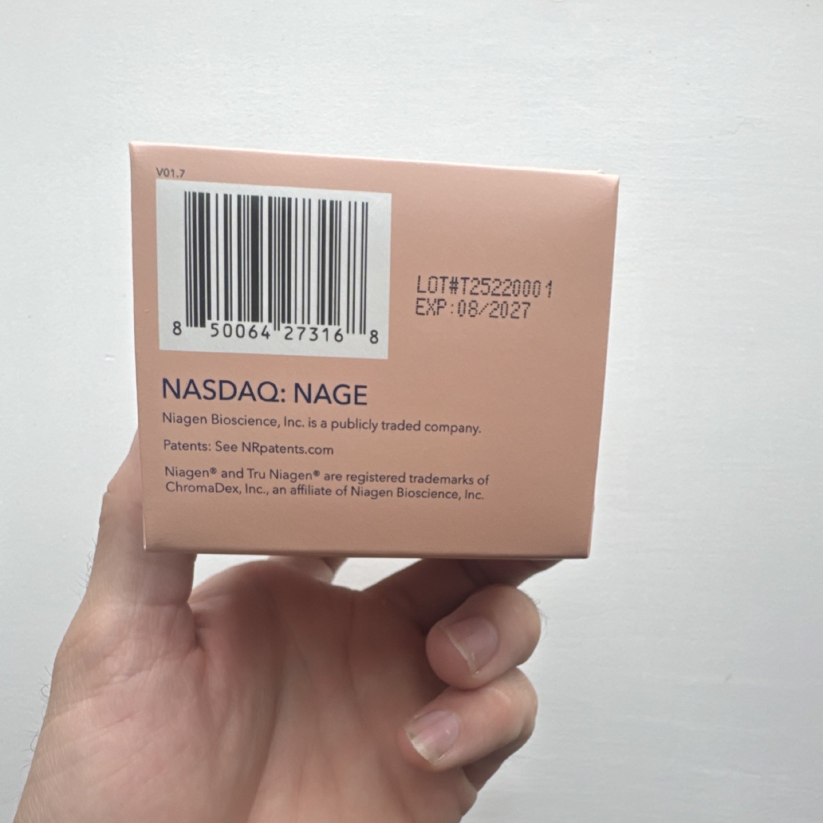 Tru Niagen Beauty Hair Skin Nails 100mg Vegetarian Gluten-Free 30 Capsules