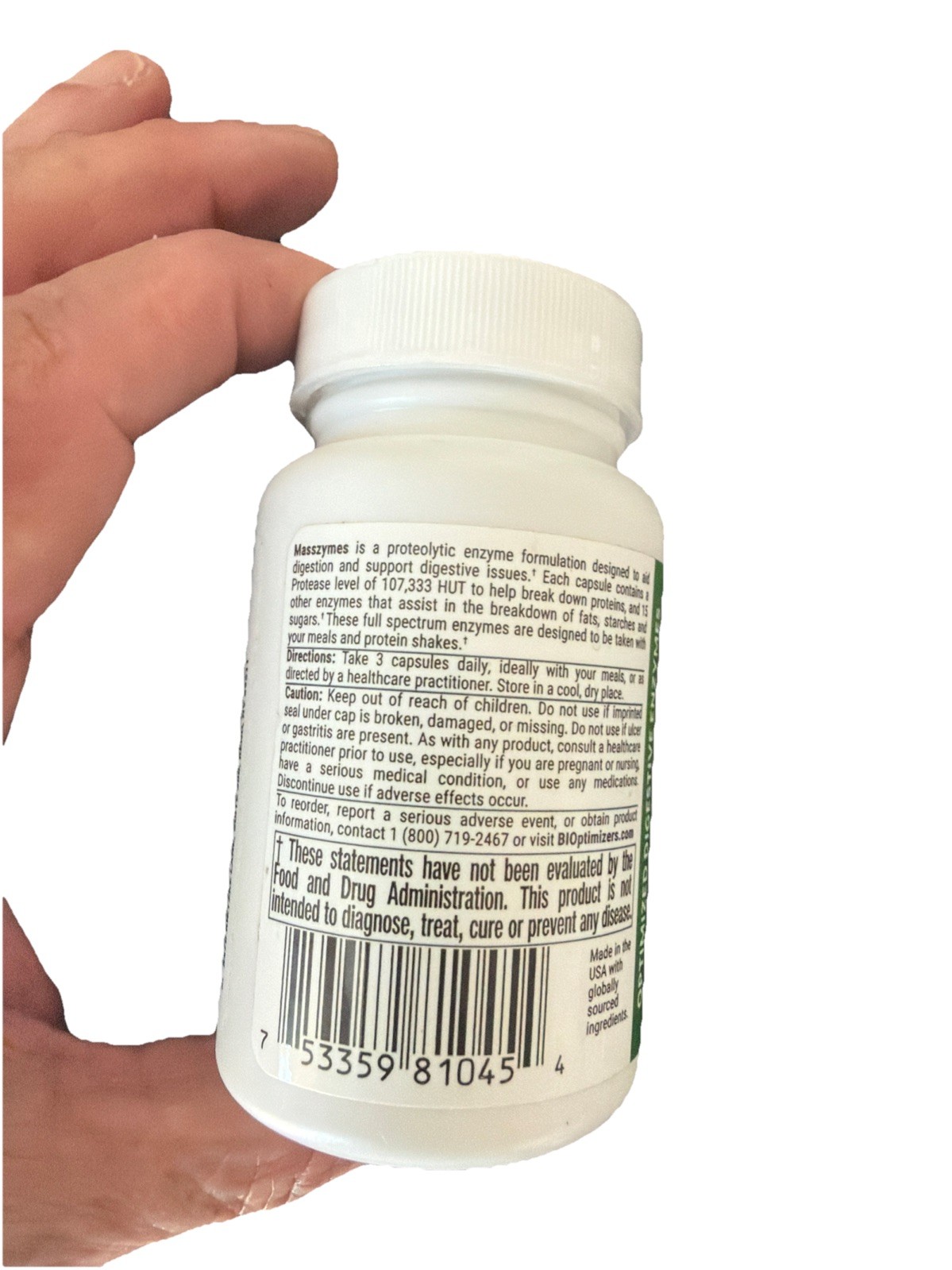 BiOptimizers Masszymes Advanced Enzyme Formula Version 4.0 30 Caps NEW Exp 2/27