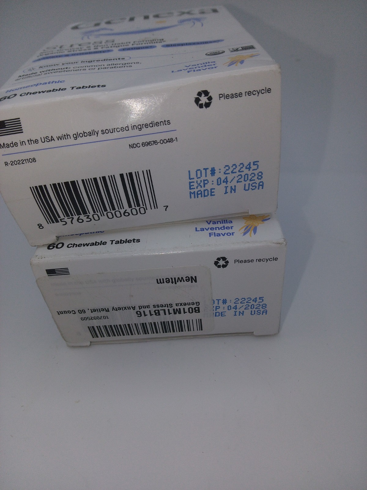 Genexa Stress Homeopathic Supplement 60 Chewable Tablets per Bottle (2 Pack)