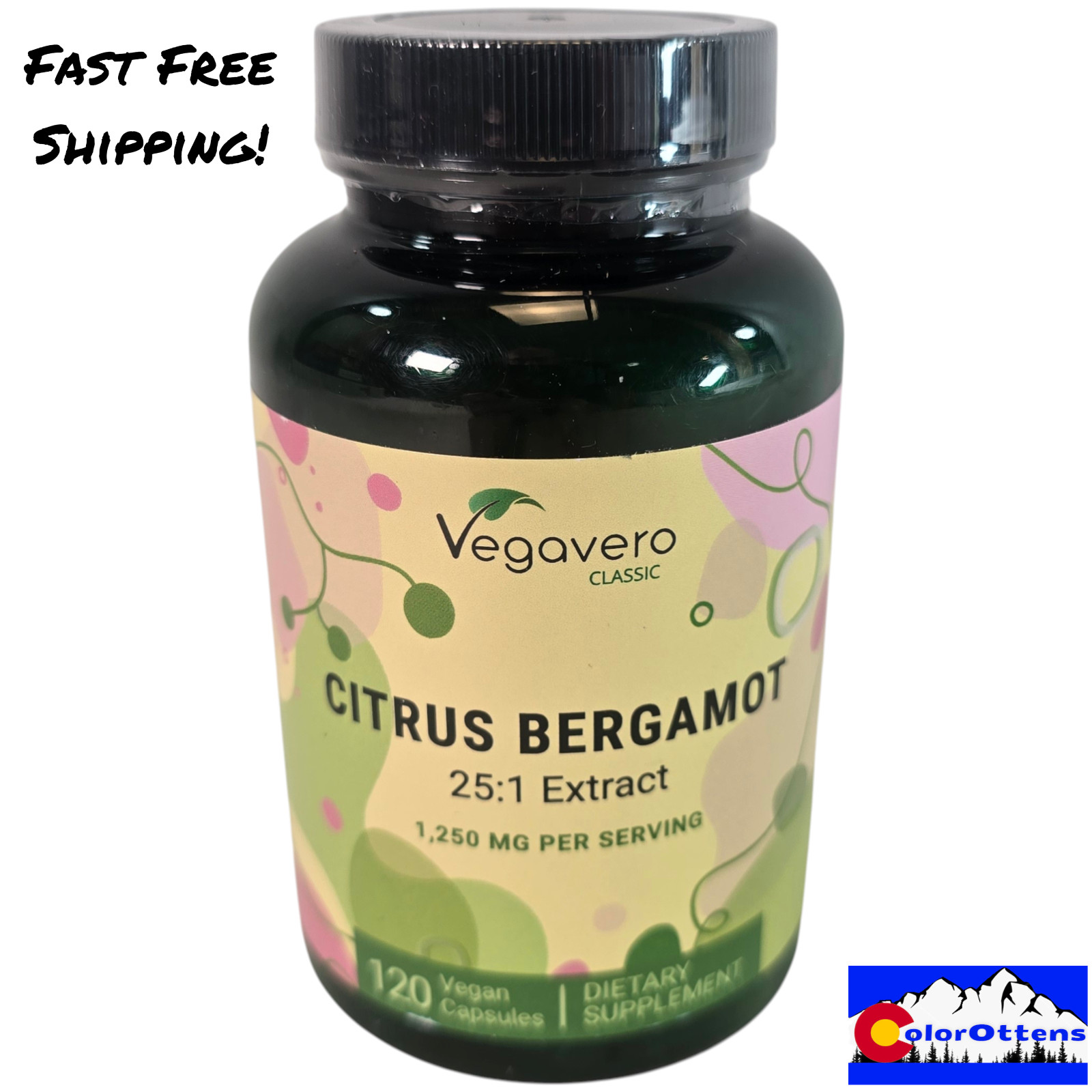Vegavero Classic Citrus Bergamot 25:1 Extract 1250mg 120 Vegan Capsules