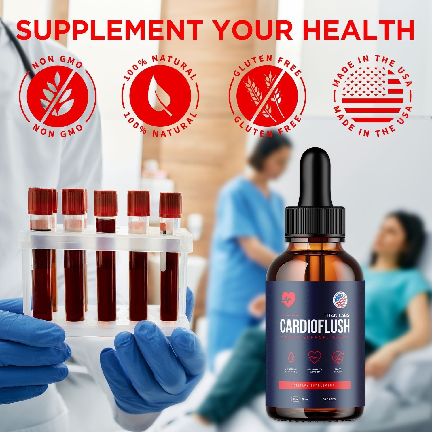 (1 Pack) Cardioflush Blood Health Support Drops Cardio Flush Vitamin 30 Servings