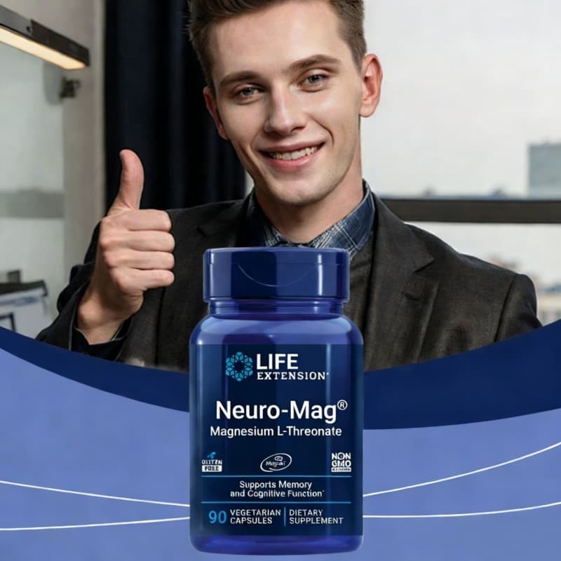 Magnesium L-Threonate Neuro-Mag 90 Veg 144mg Life Extension Capsules