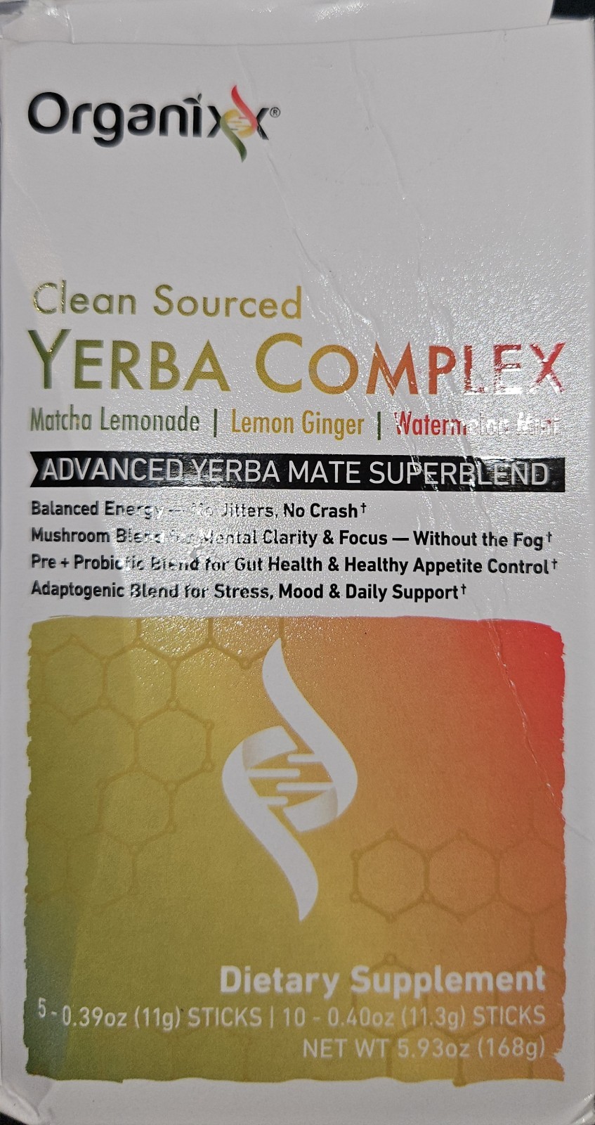 Organixx Clean Sourced Yerba Complex Superblend Powder Drink Mix Pre & Probiotic