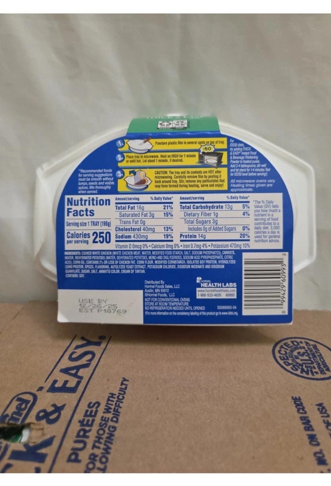 Thick & Easy 60748 Purees Microwave Meal Roasted Chicken Dinner 7.oz (7 Count)