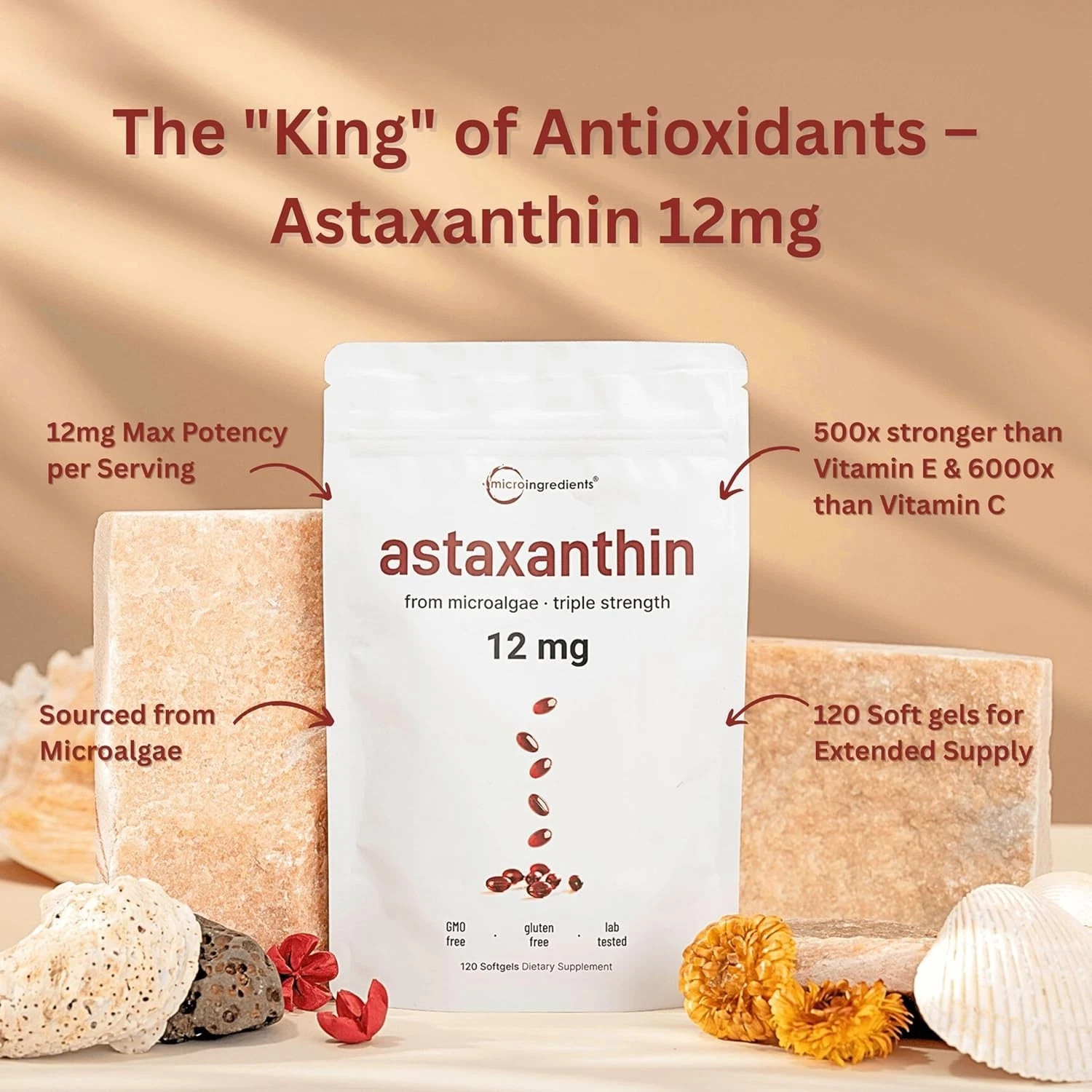12mg Softgels 120 | – Supports Eye & Joint Astaxanthin 1-3PCS Health