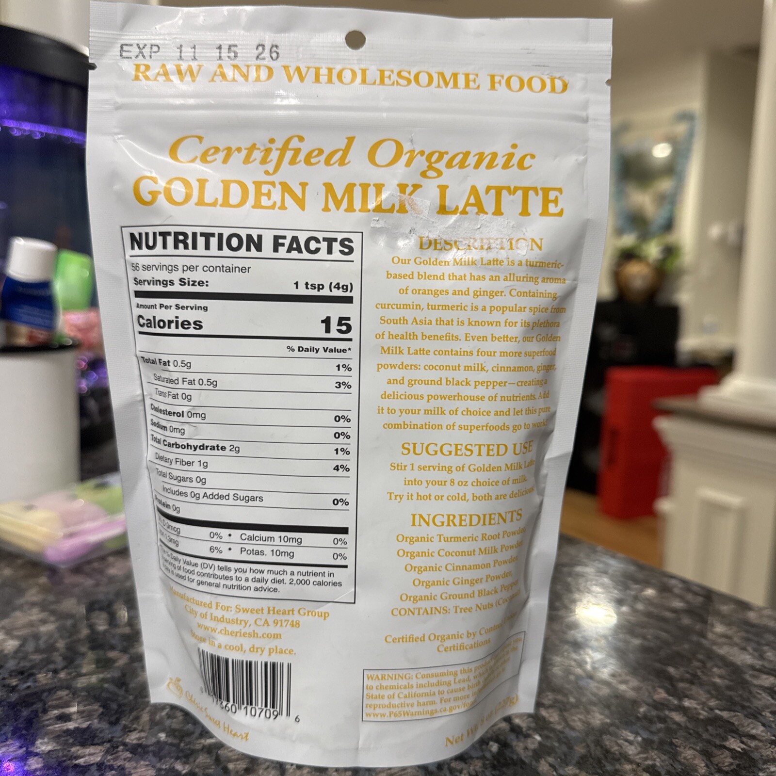 CERTIFIED ORGANIC GOLDEN MILK LATTE