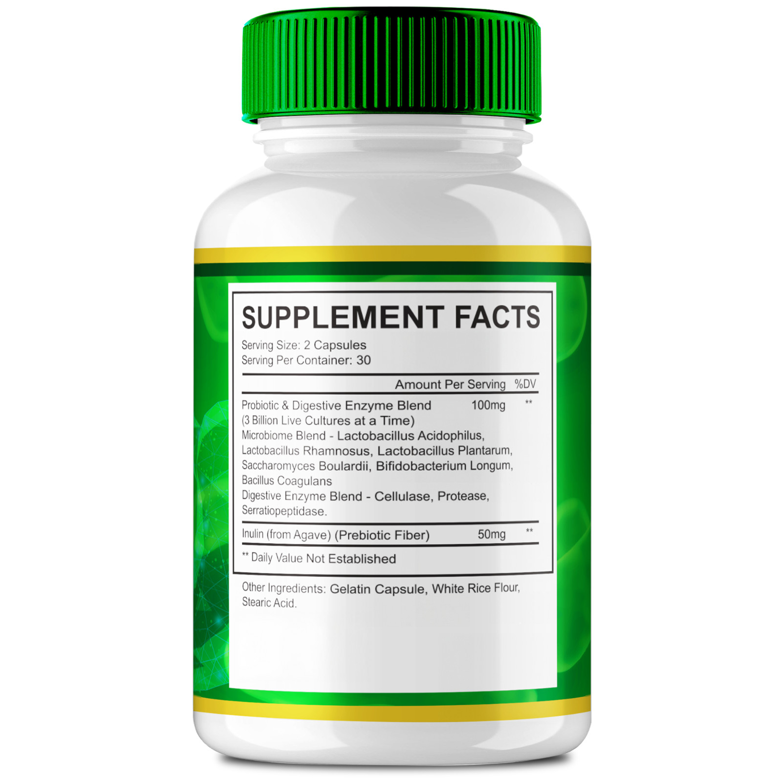 GoldenFrib Digestive and Gut Health Support Supplement Capsules 60ct
