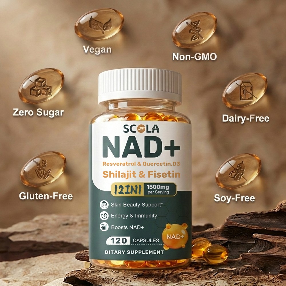 NAD+ Supplement 1500mg with Resveratrol | Cellular Health & Energy | 240Caps