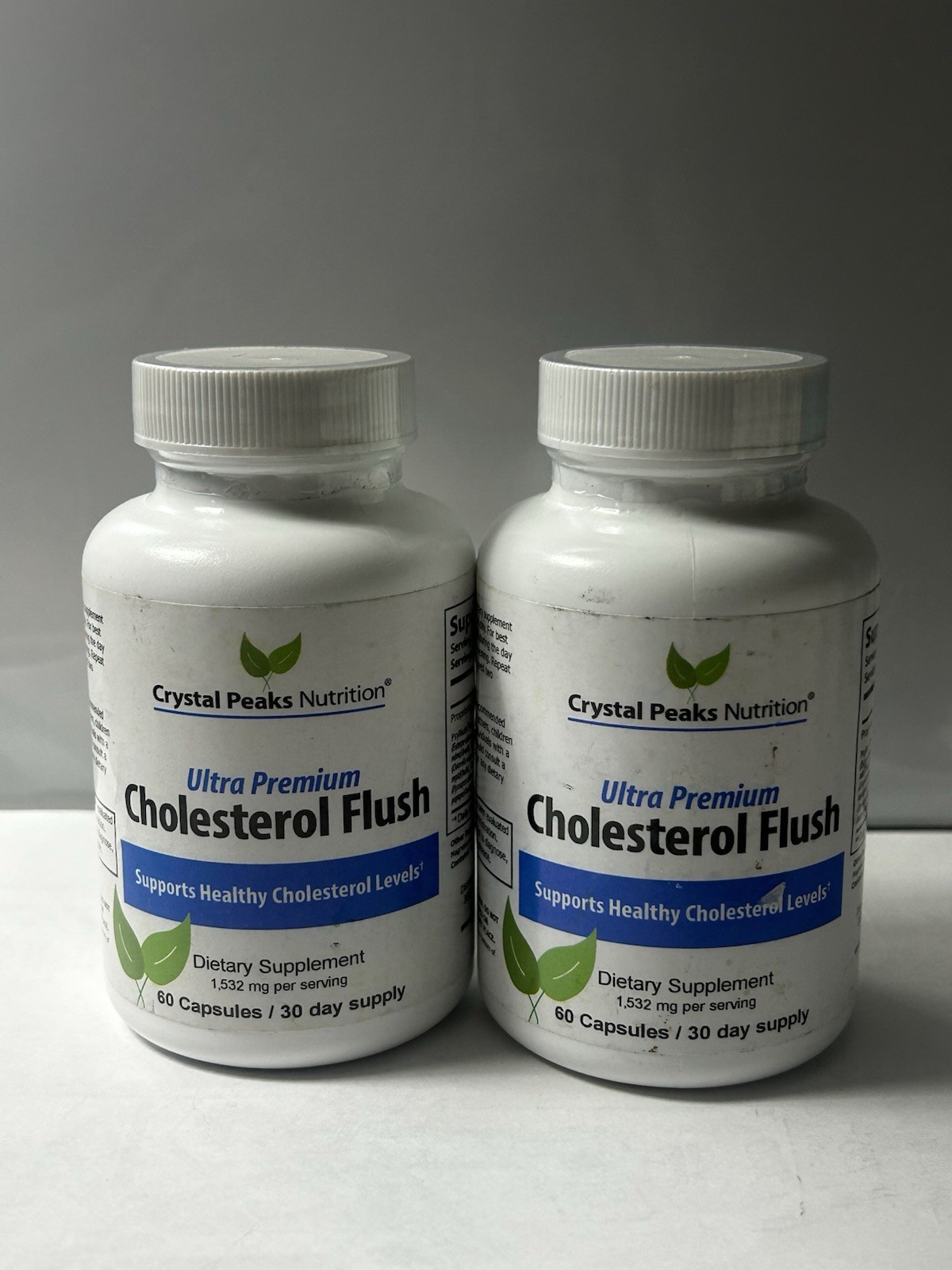 2 Pack CRYSTAL PEAKS NUTRITION Cholesterol Flush 120 Count Total EXP. 10/28