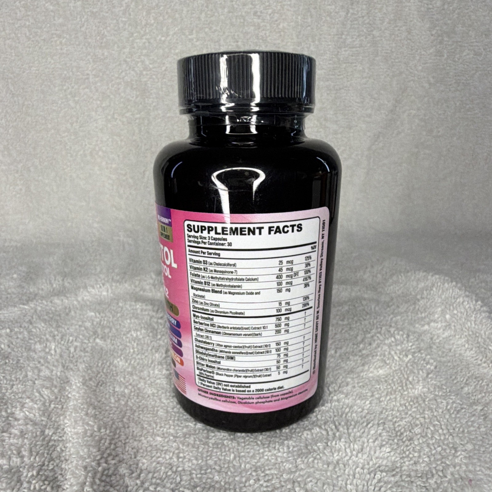 Zoyava Myo-Inositol D-Chiro Berberine Vitamin D3 K2 Ceylon Cinnamon 90ct