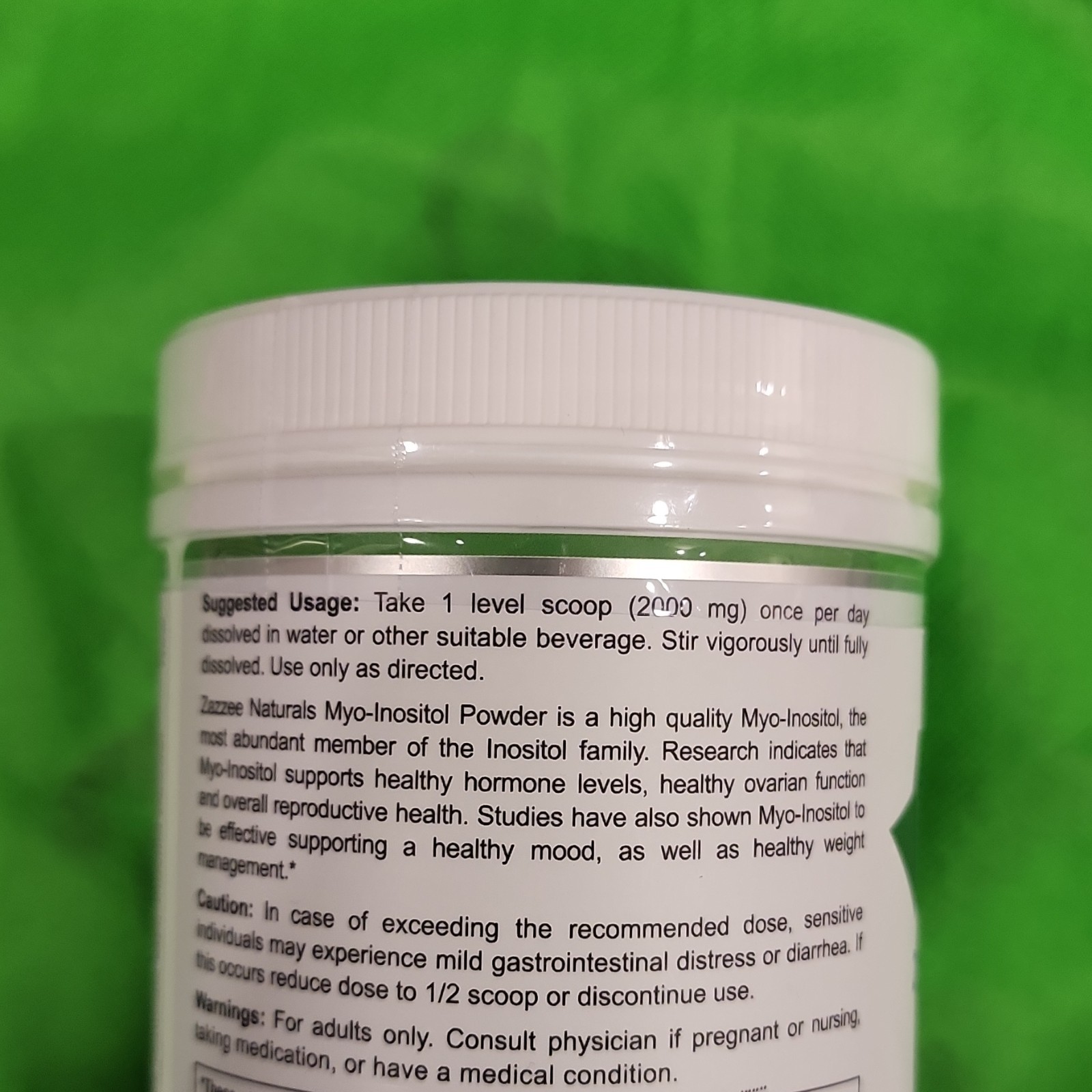 Zazzee Naturals Myo-Inositol Powder 2000mg 12.91 oz Non-GMO Vegan Made in USA