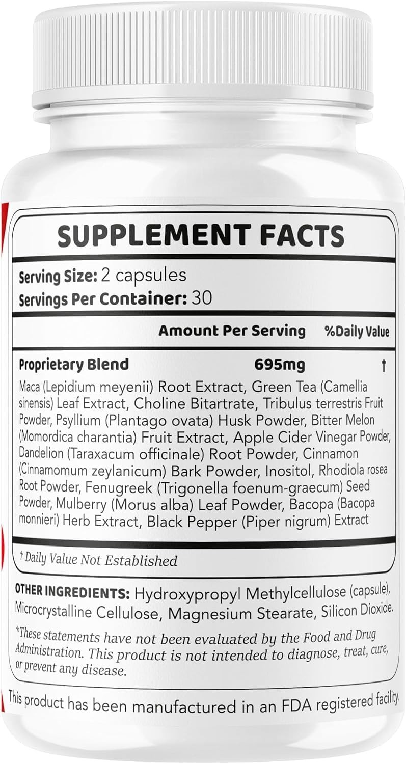 GlucoDefense Blood Sugar Support 7-in-1 Supplement Capsules 3 Pack 180Ct