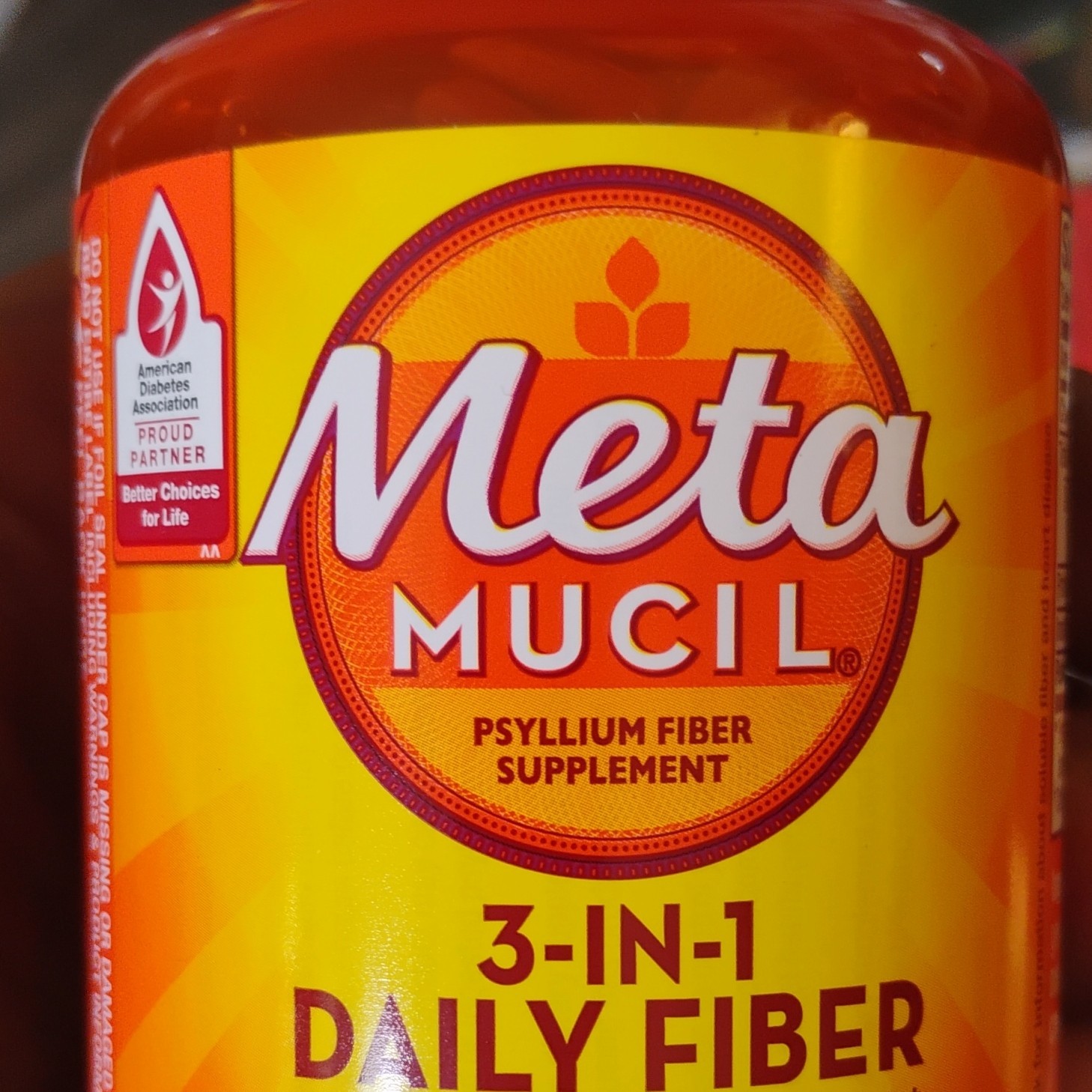 Metamucil 3-in-1 Psyllium Fiber Capsules 160 Ct Orange Gluten Free
