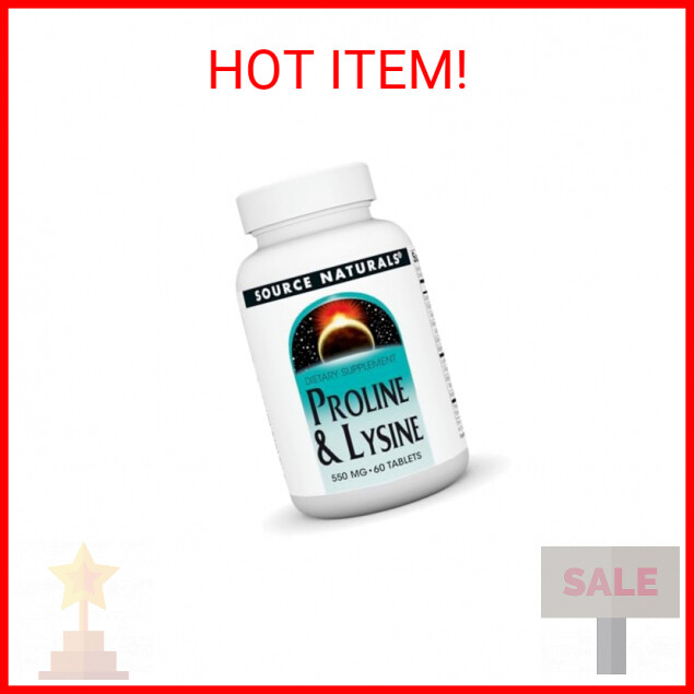 Source Naturals L-Proline & L-Lysine, 550mg – 60 Tablets