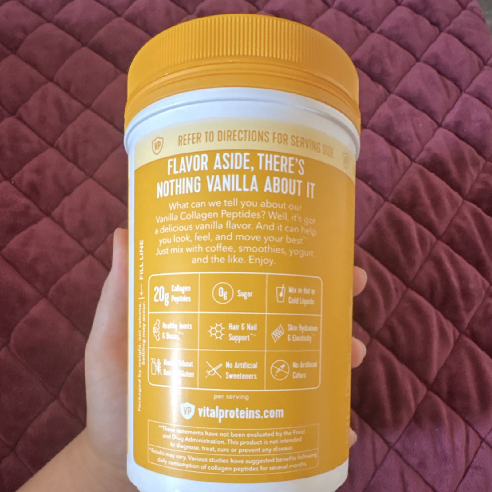 Vital Proteins Collagen Peptides Vanilla Powder Skin Hair Joint Support 11.5 oz