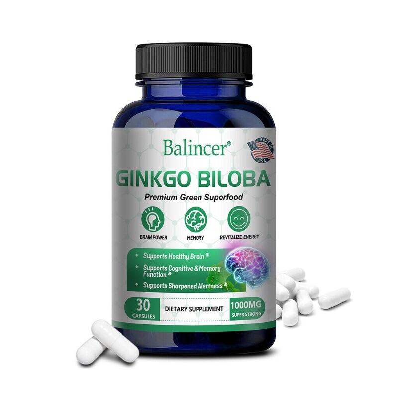 Balincer Ginkgo Biloba Extract 1000mg, 30 To 120 Caps – Gluten Free & Non-GMO