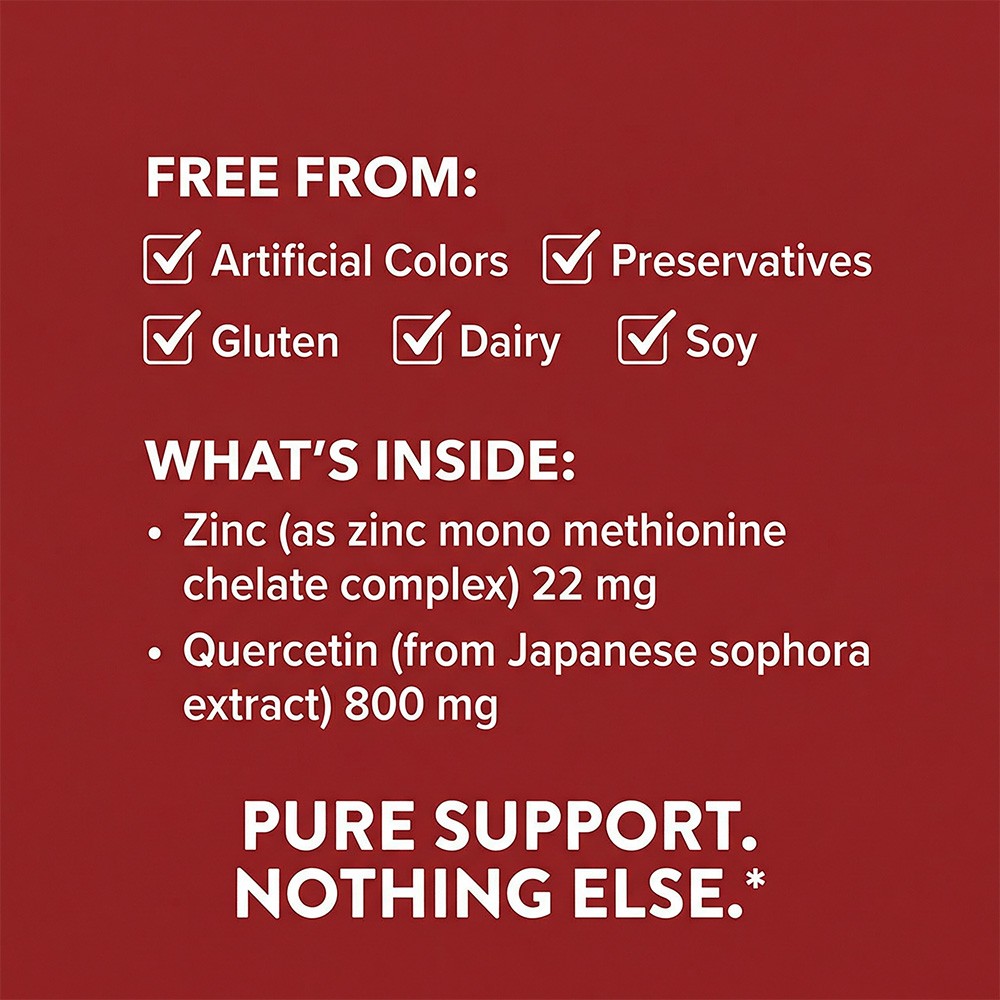 Zinc & Quercetin Supplement for Immune Support,Antioxidant 30/60/120 Capsules