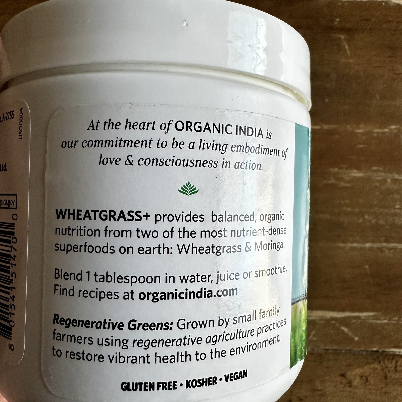 Organic Support Wheat Grass Lift Superfood Blend, 5.29 oz /150 g Organic India
