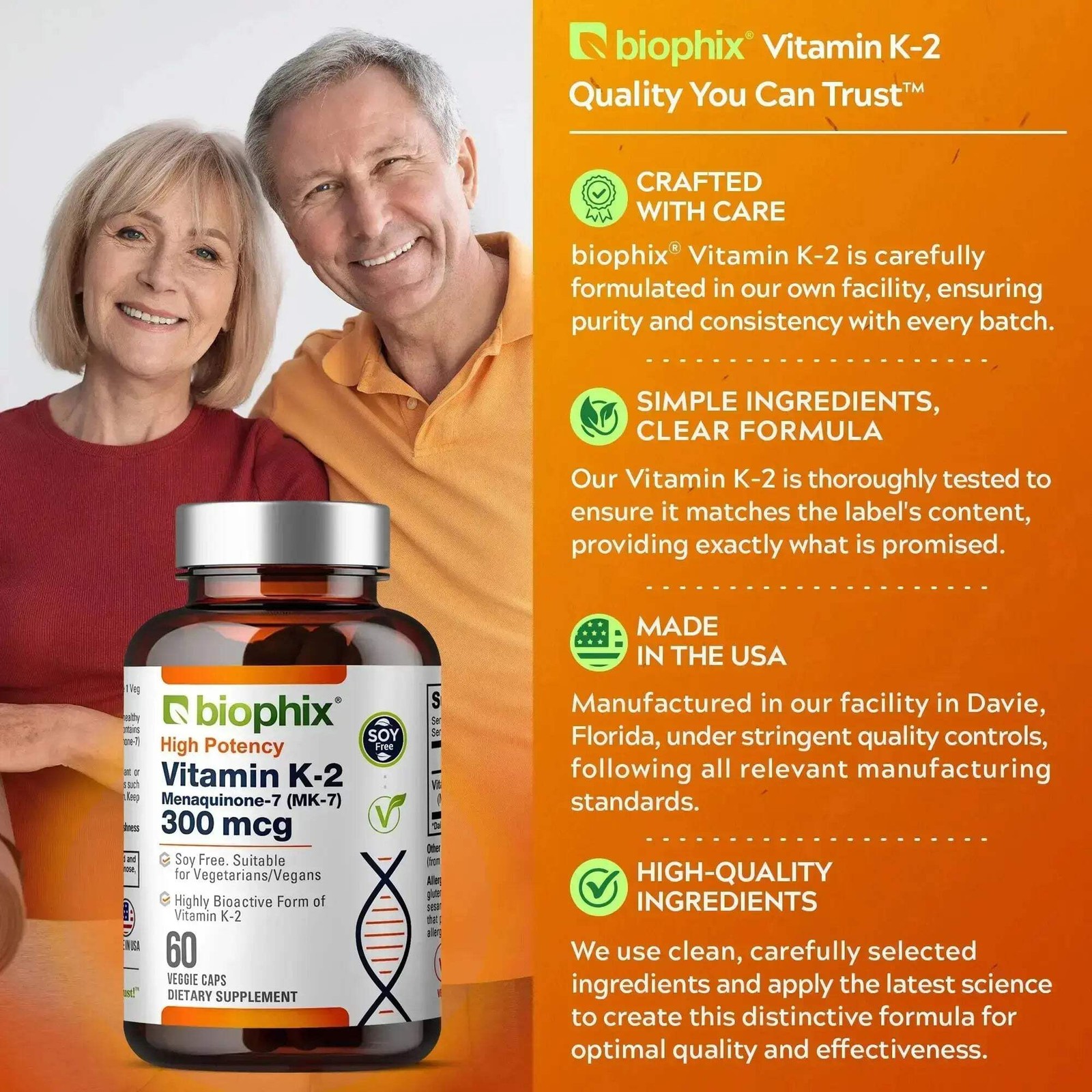 biophix Vitamin K2 MK-7 – 300 mcg 60 Vegetarian Capsules
