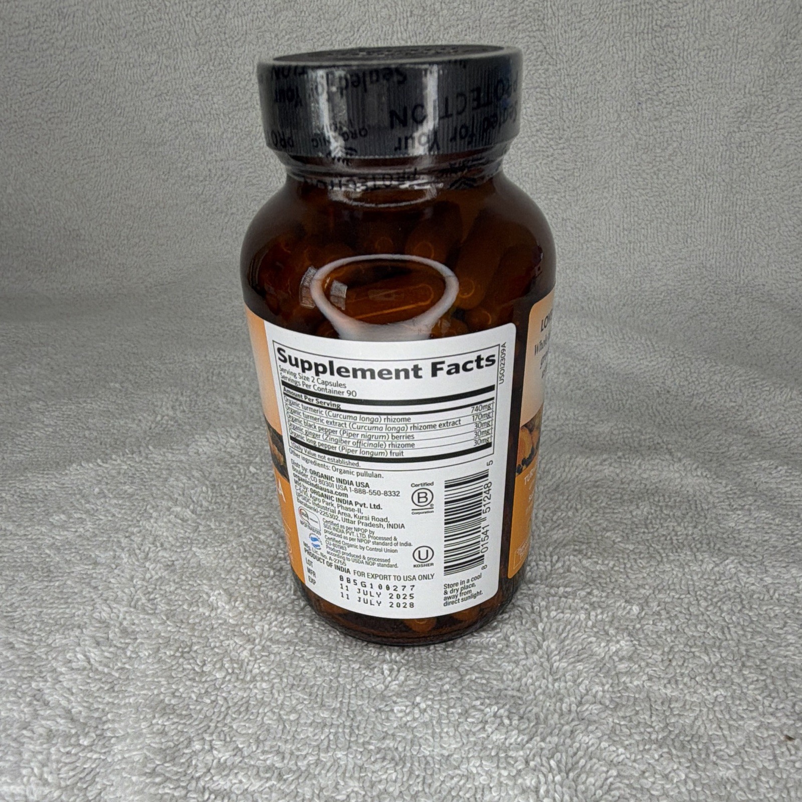 Organic India Turmeric Joint Mobility Support Vegan Gluten-Free Non-GMO 90ct