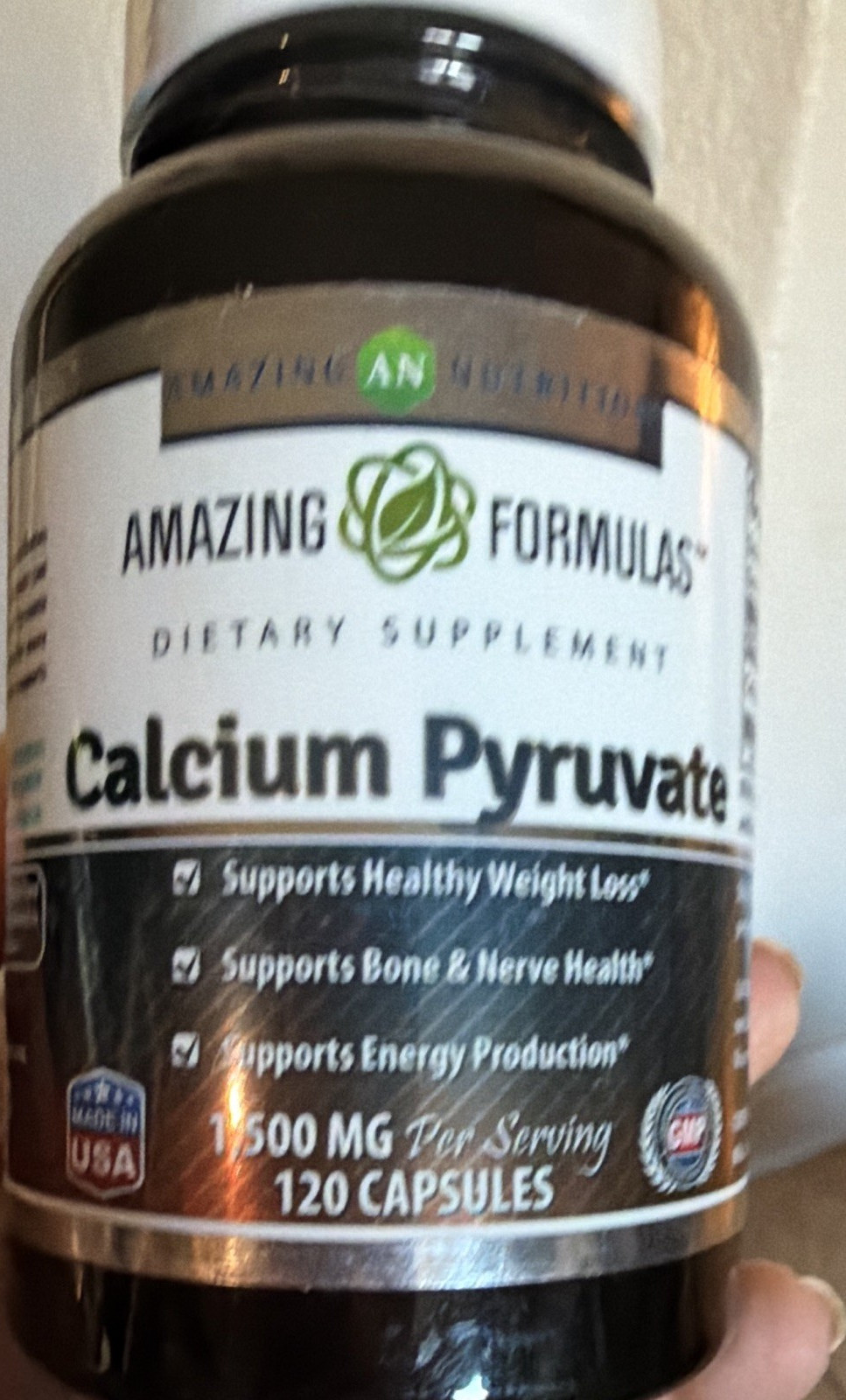 Amazing Formulas Calcium Pyruvate 1500mg 120 Capsules Weight Bone Health