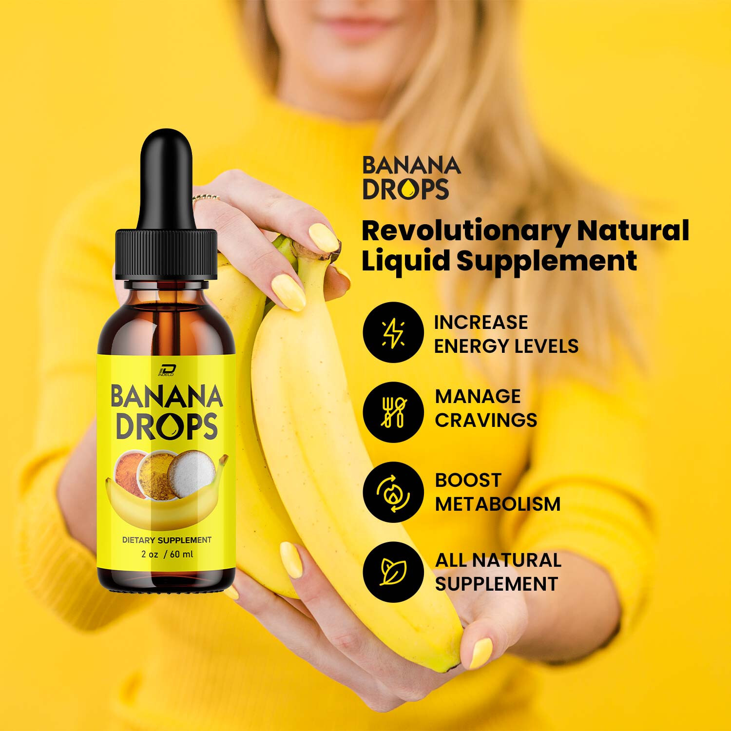 Banana Drops for Weight Loss Liquid Supplement, Banana Drops Official (1 Pack)