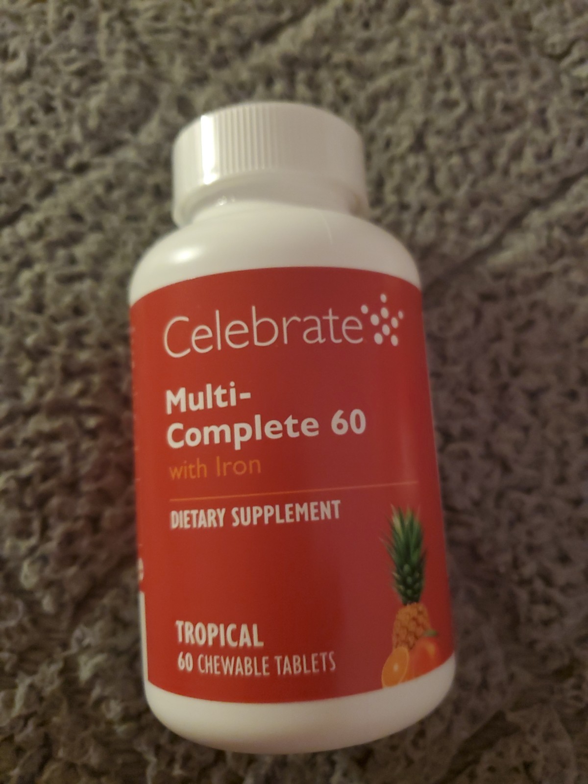 Celebrate Multi Complete With Iron Vitamins Tropical Flavor Chewable 60 Tablets